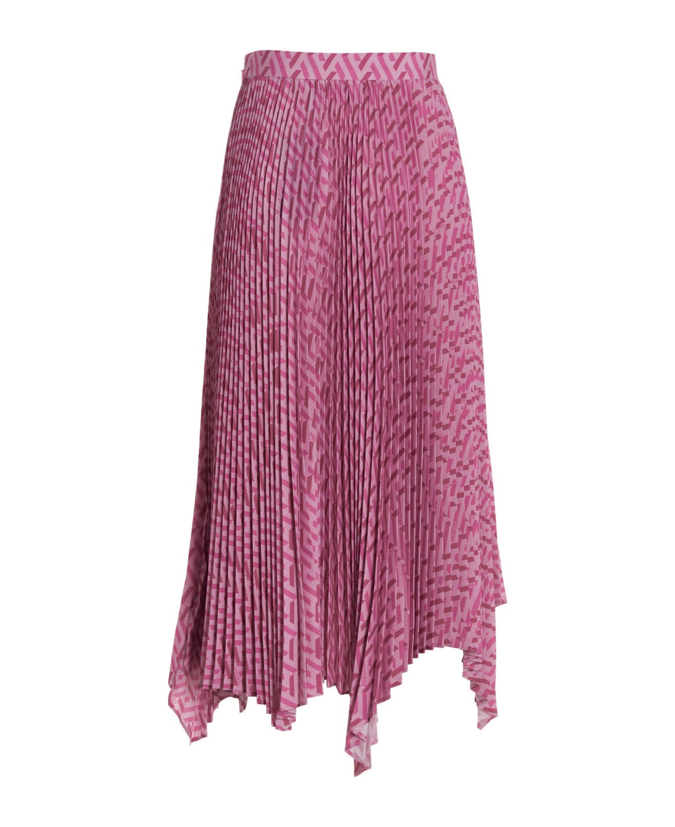Versace Logo Pleated Skirt - Pink