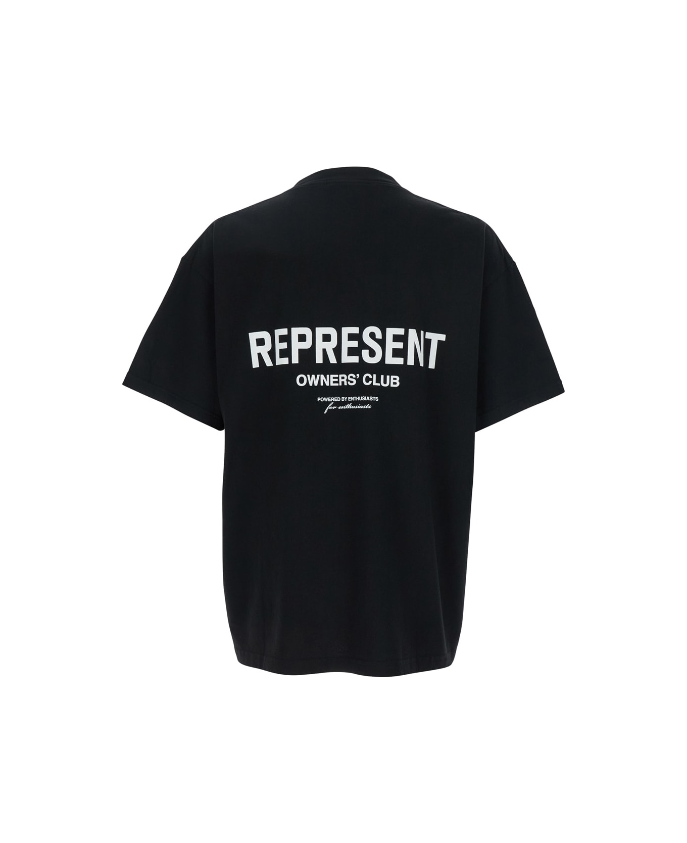 REPRESENT Black T-shirt With Logo On The Front And Maxi Logo On The Back In Cotton Man - Black