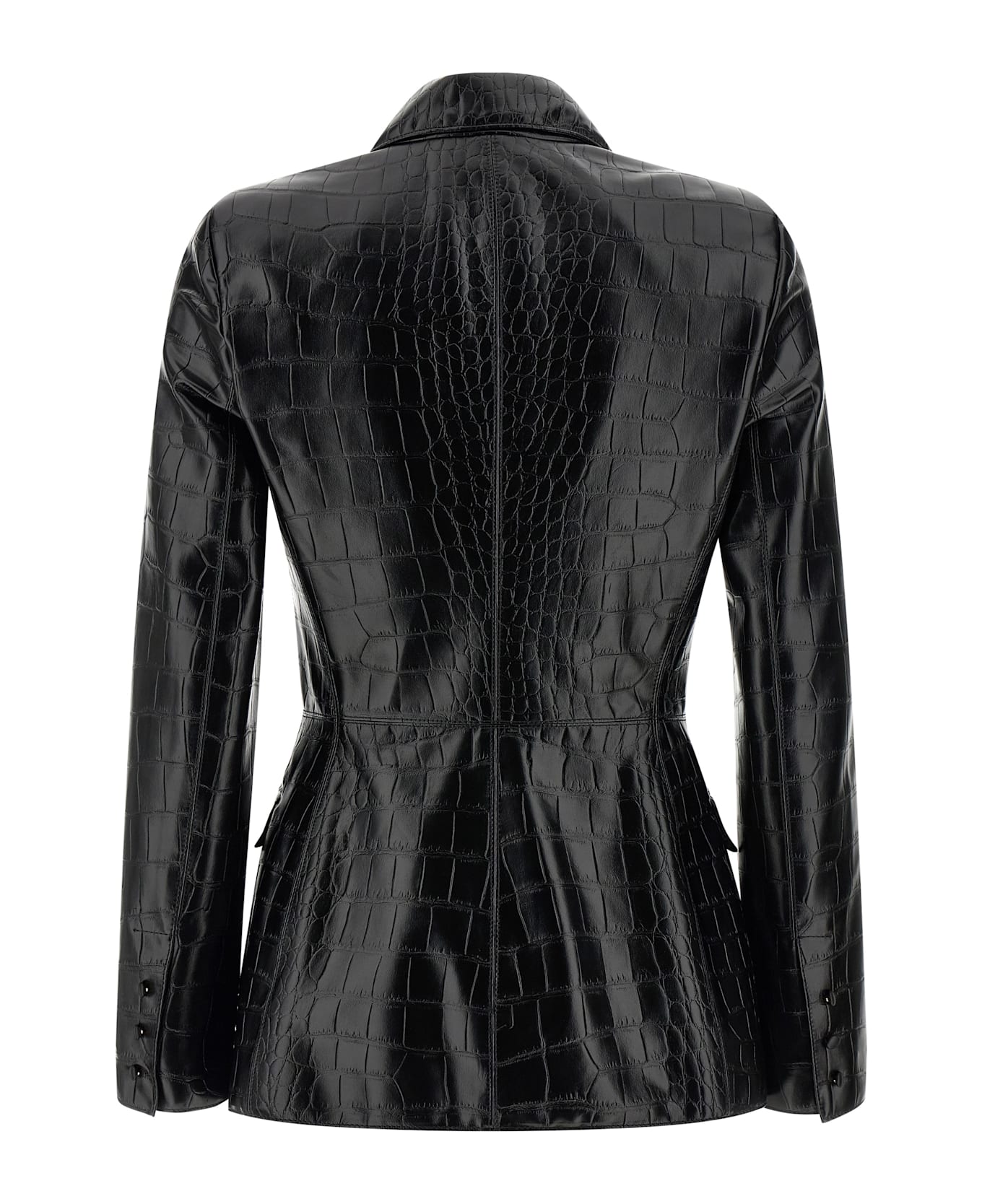 Elisabetta Franchi Croc Print Blazer - Black  