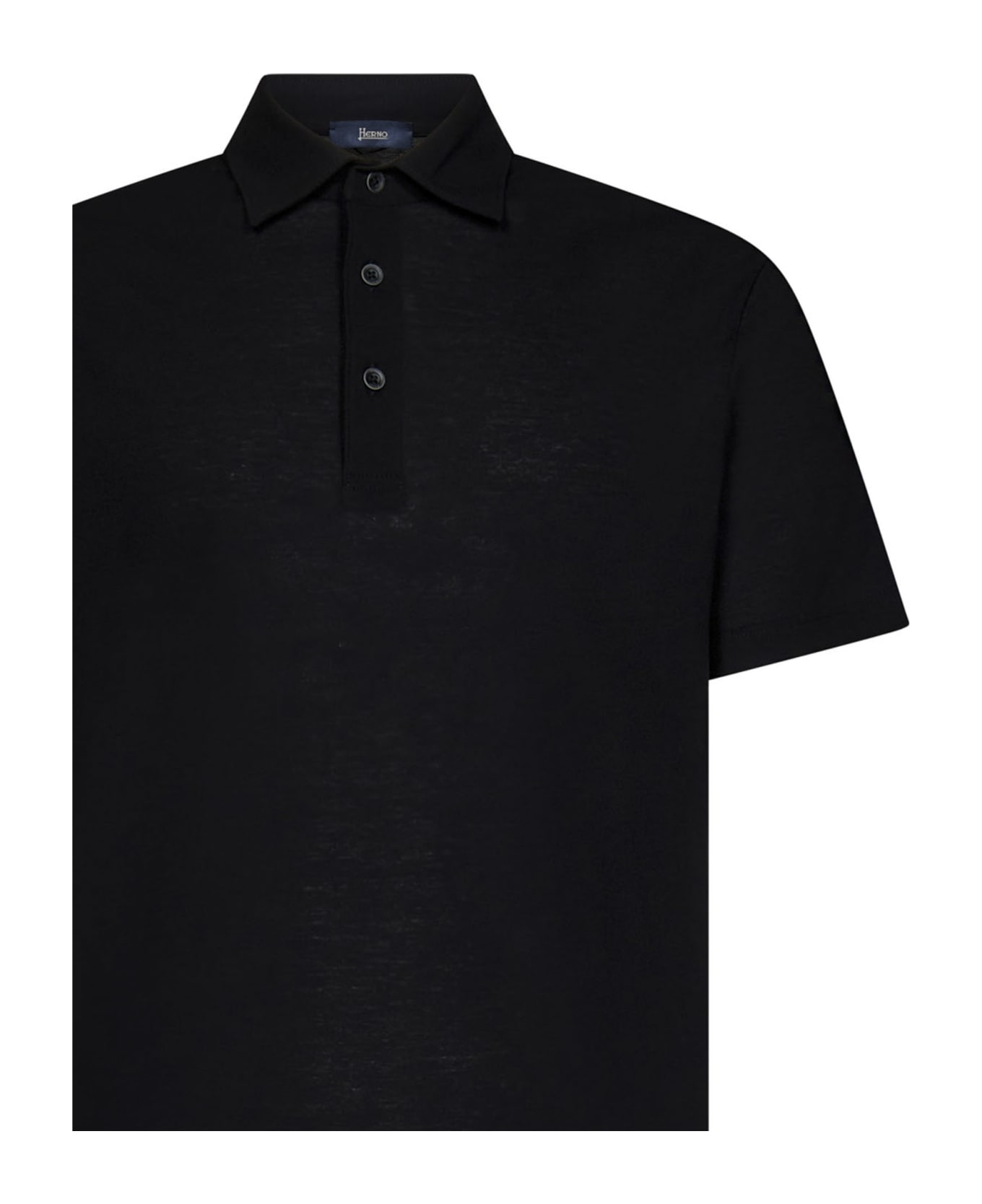 Herno Cotton Jersey Polo Shirt - black