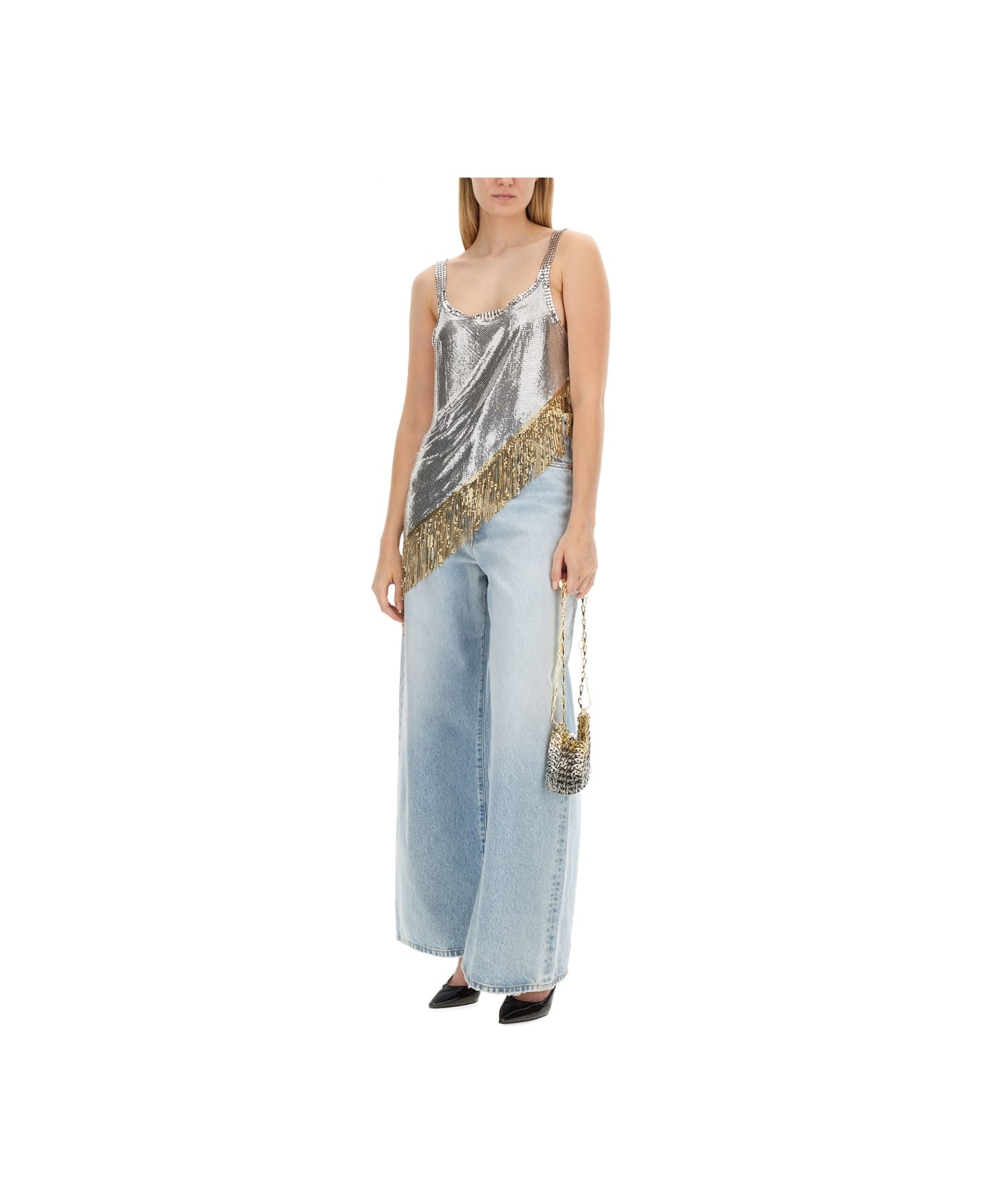 Paco Rabanne Top With Bangs - SILVER