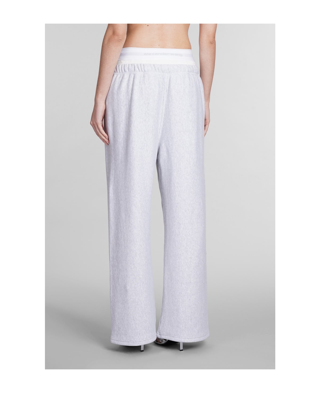 T by Alexander Wang Logo Wide Leg Pants - GREY