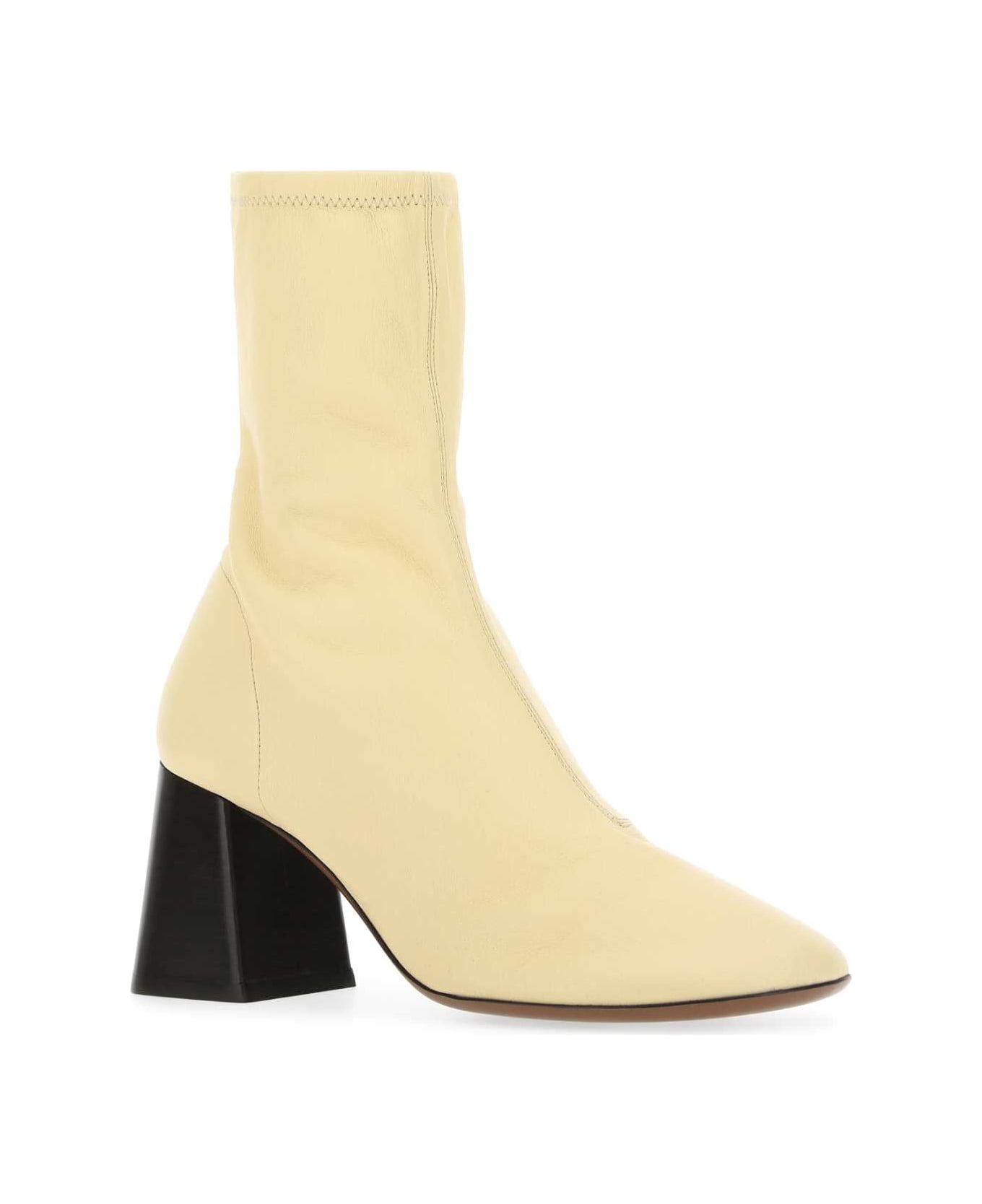 Neous Cream Leather Lepus Ankle Boots - ALABASTER