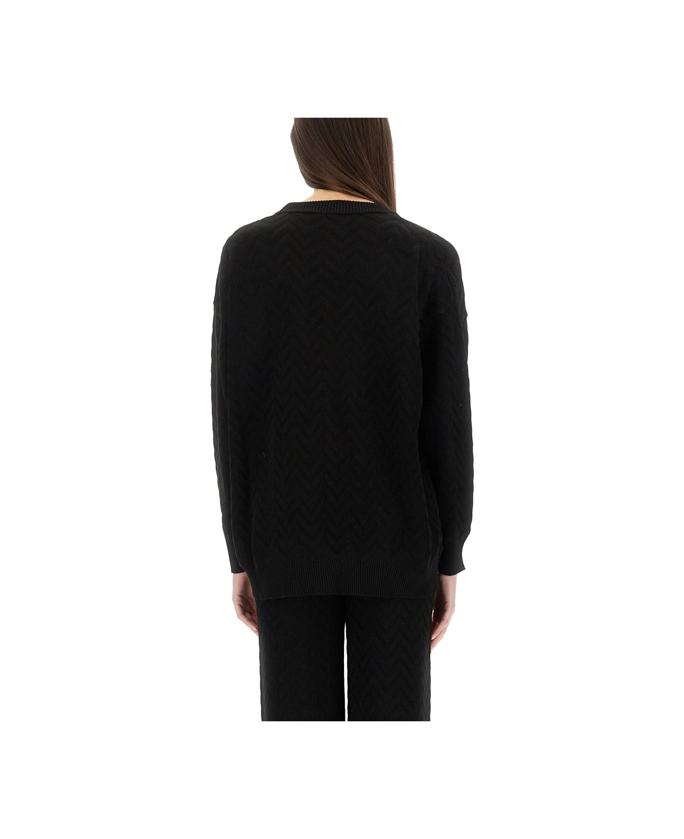 Missoni Chevron Pattern Cardigan - BLACK