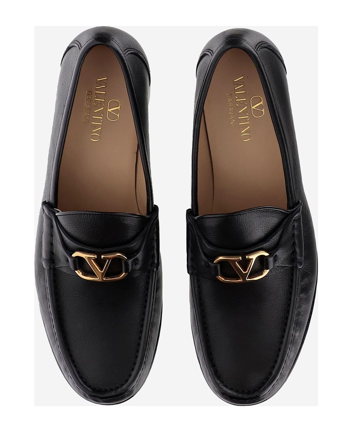 Valentino Garavani Vlogo Signature Leather Loafer - Black