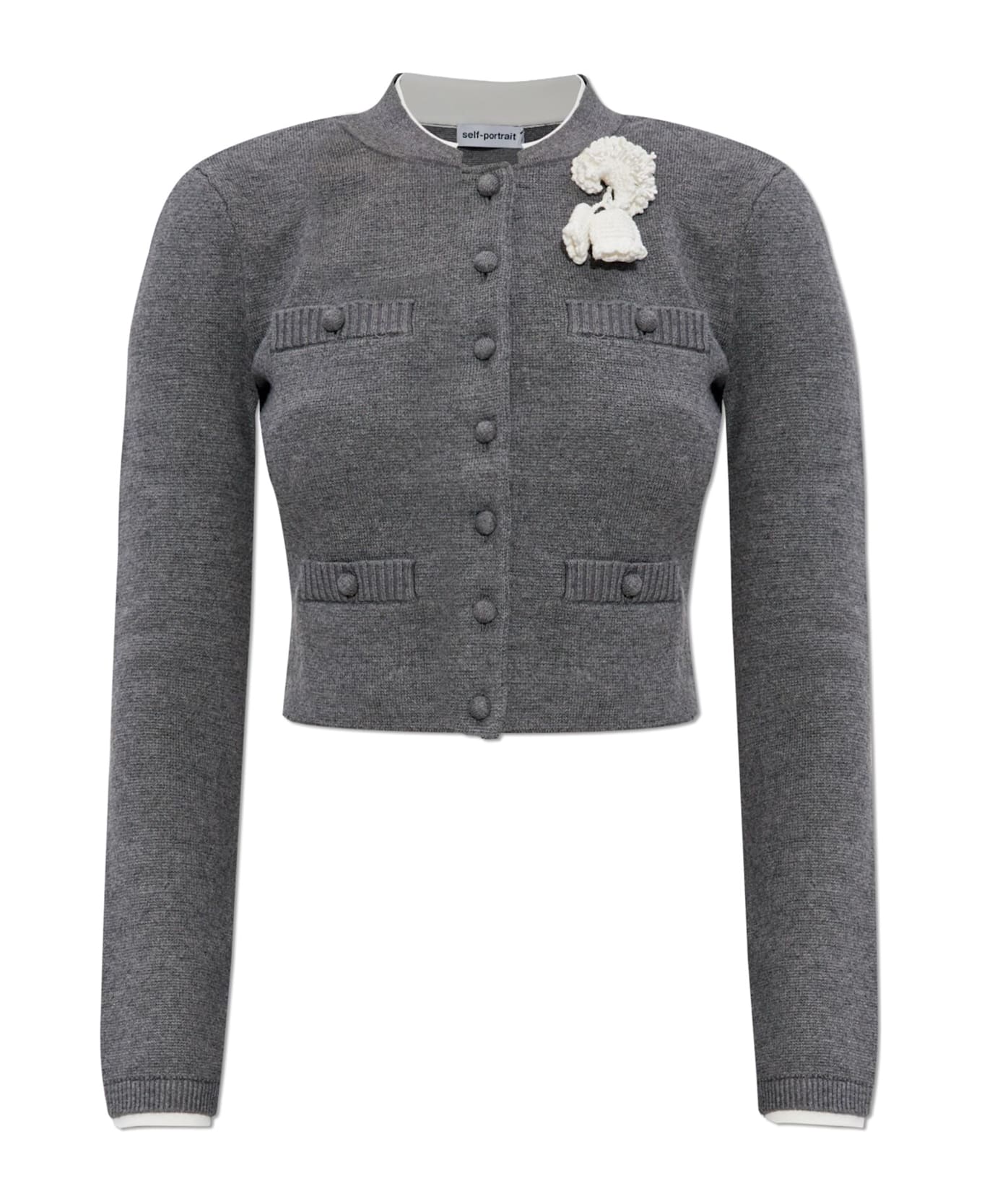 SELF PORTRAIT - ❤️Selfportrait24新作新品★グレー　ニット　カーディガン　トップス Grey Melange Cardigan – self-portrait-US