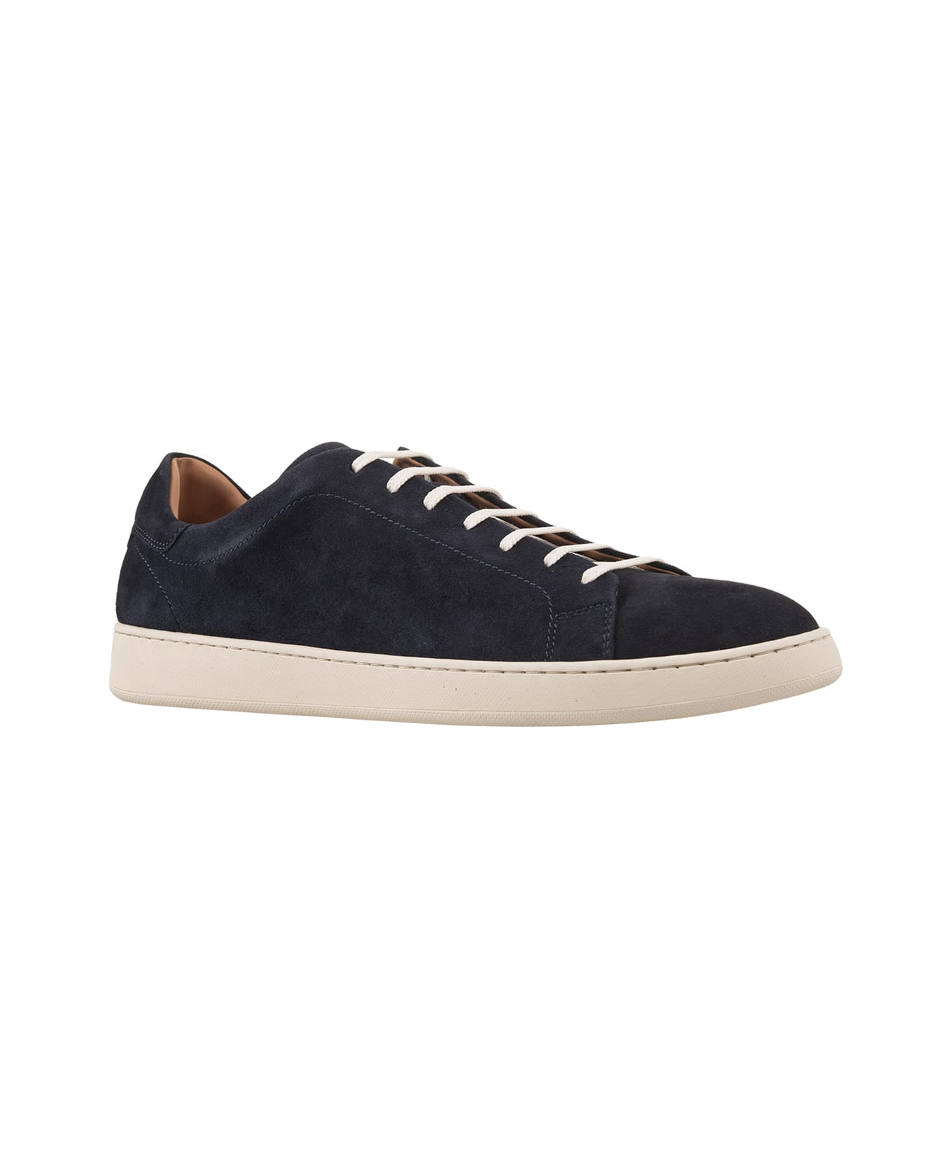 Kiton Blue Suede Low Sneakers - Blue