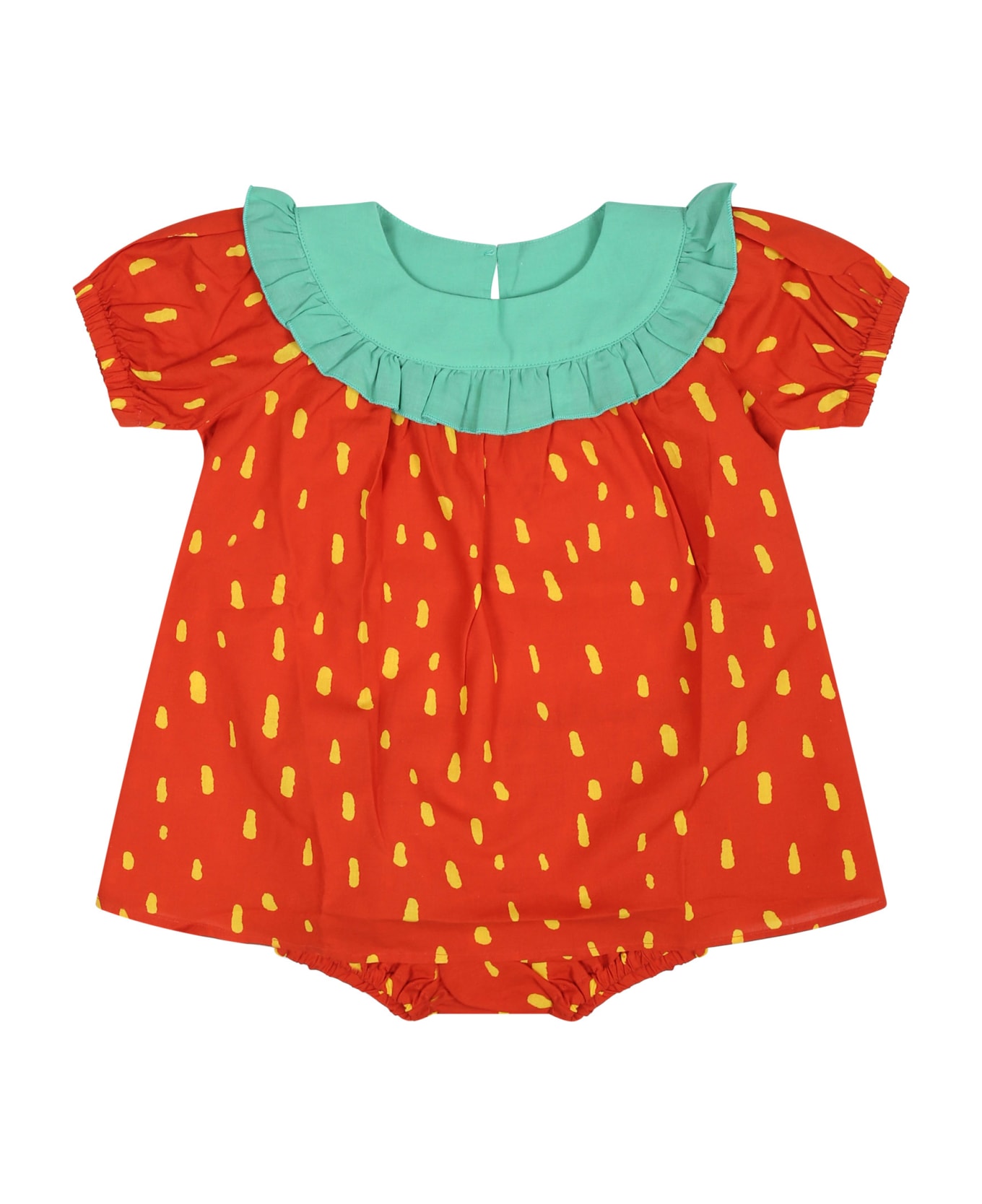 Stella McCartney Kids Red Dress For Baby Girl With All-over Print - Red
