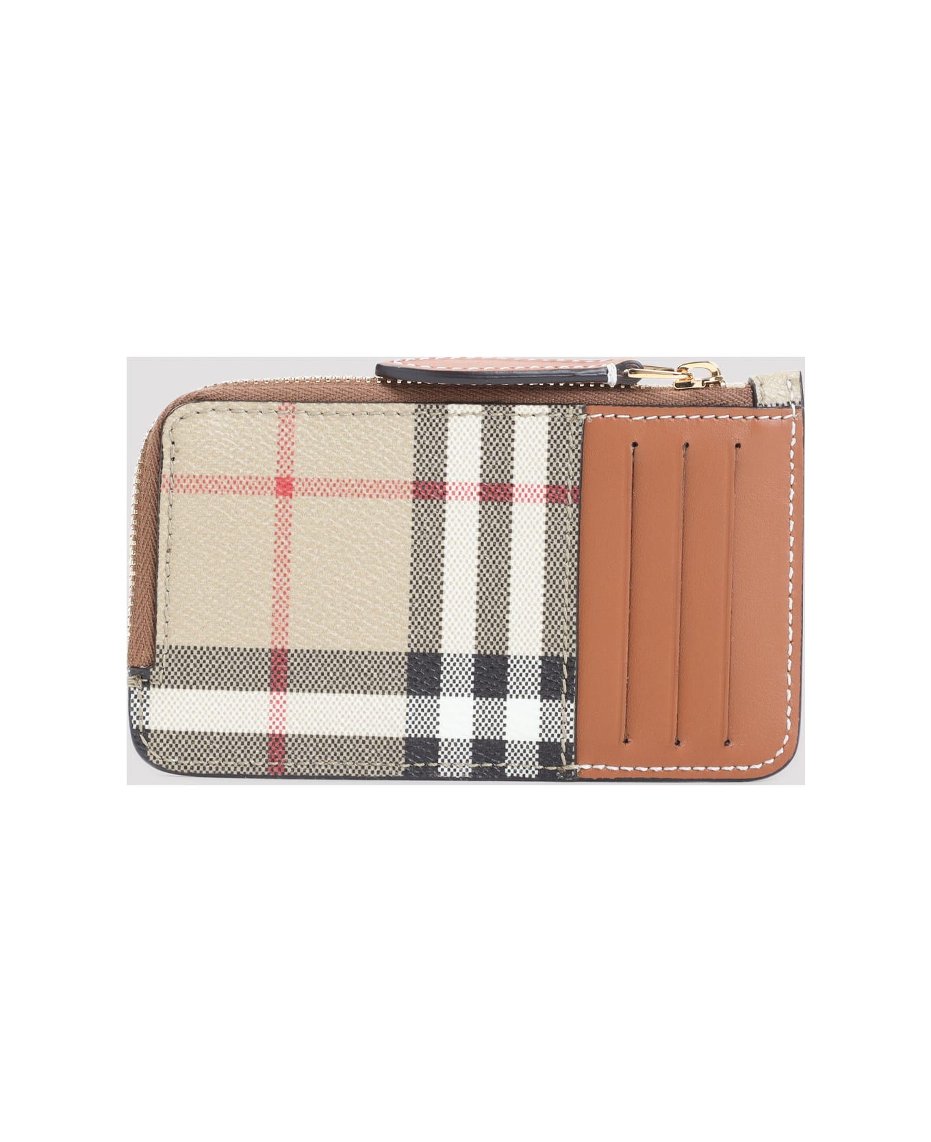 Burberry Somerset Zip Credit Card Case - Vntg Chk Briar Brown