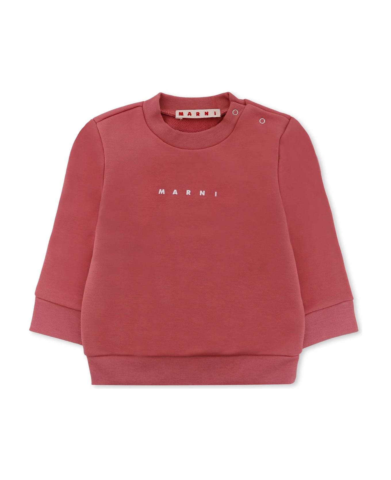 Marni Pink Sweatshirt For Baby Girl With Logo - Pink