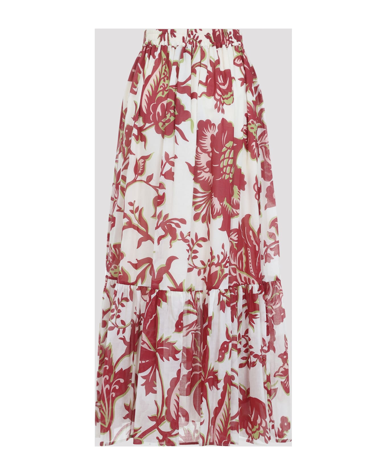 Etro Flounce Hem Maxi Skirt - Multi White