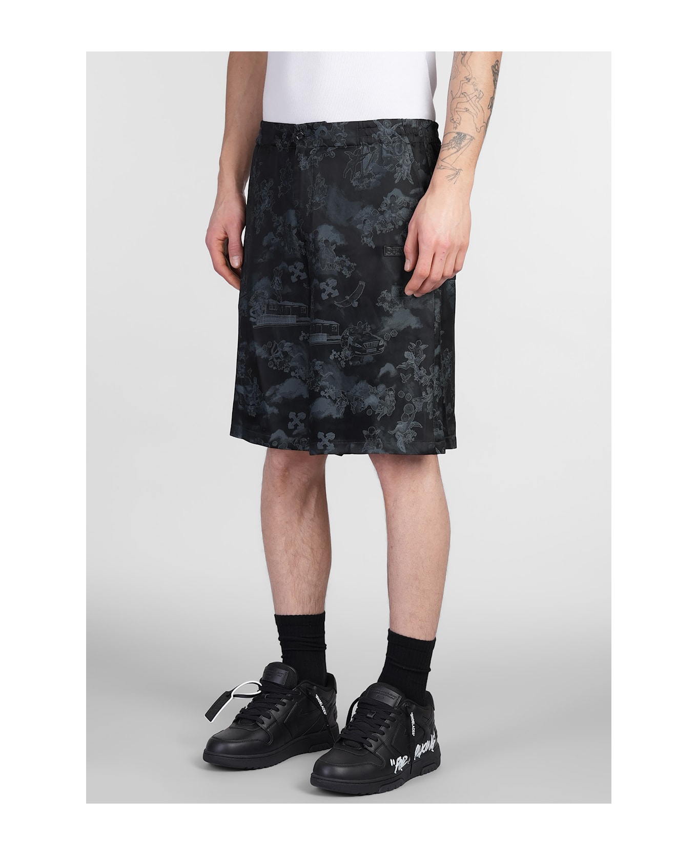 Off-White Shorts In Black Acetate - black