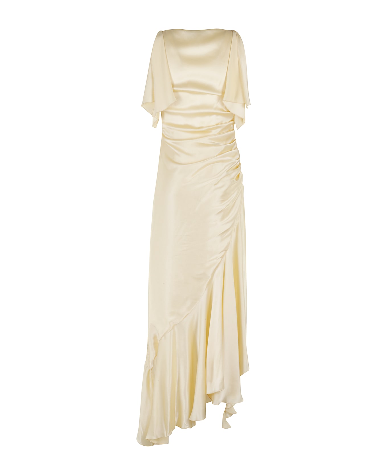 Amen Dress In Satin - Yellow 
