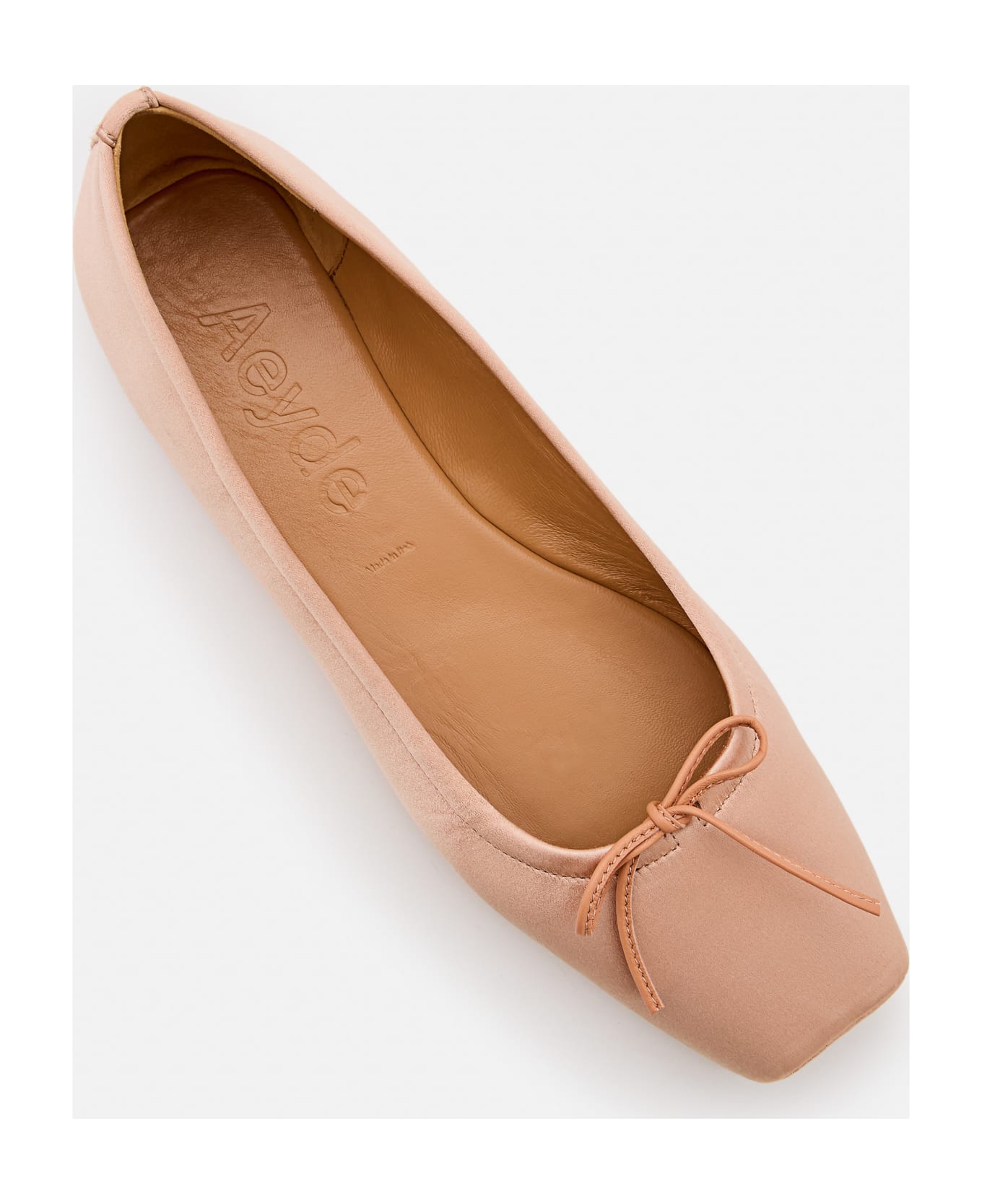 aeyde 08mm Gabriella Satin Ballet Flat - Peach