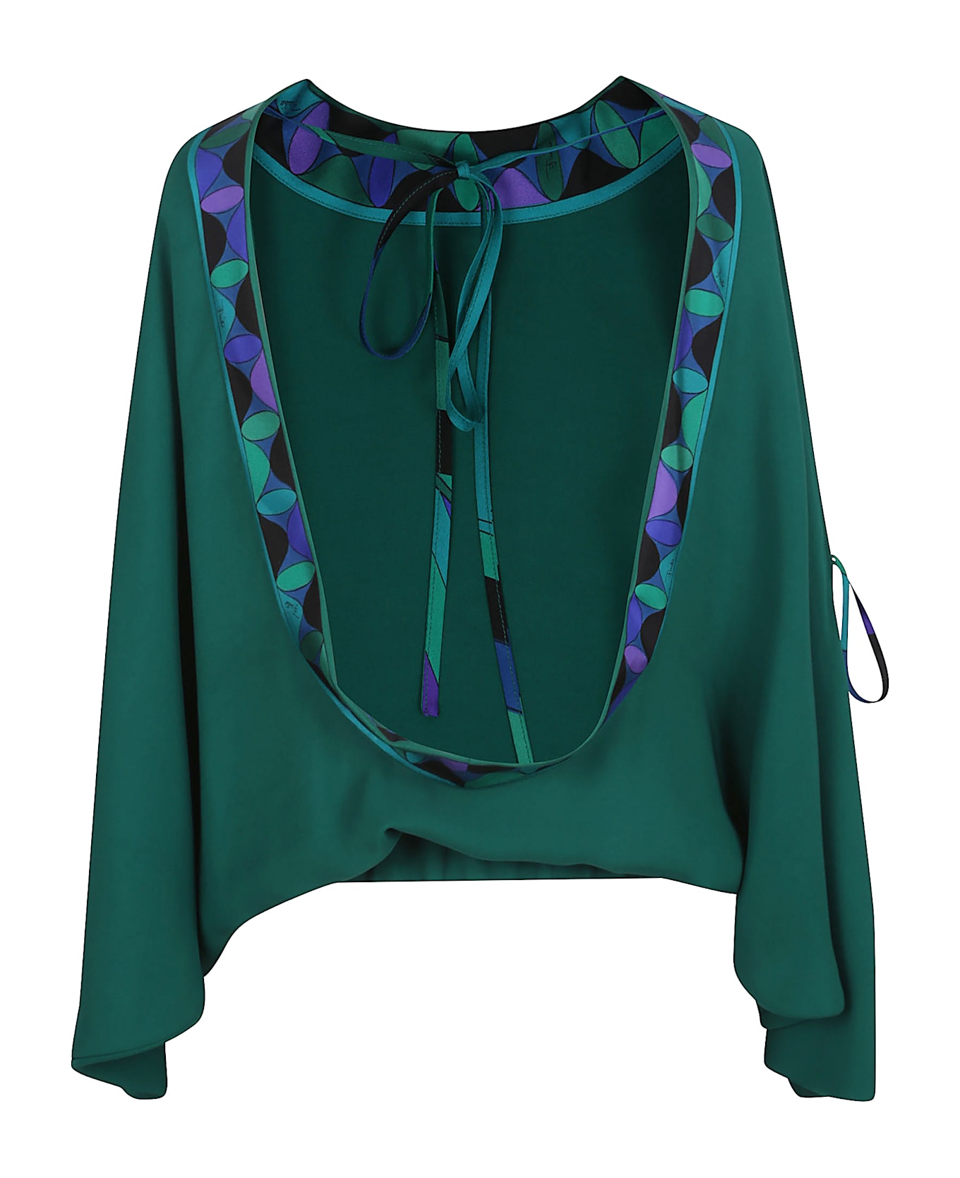Pucci Blouse - Crepe Marocain - Emerald