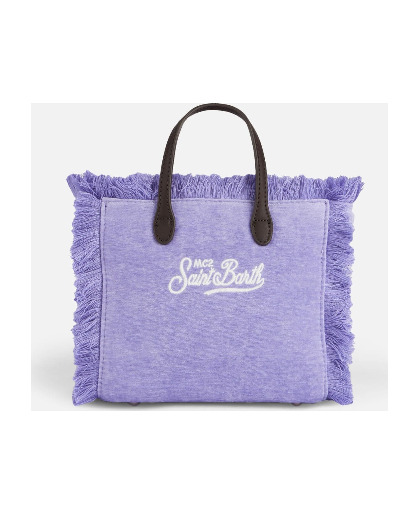 MC2 Saint Barth Lilac Velvet Chine Mini Vanity Fringed Bag - PINK