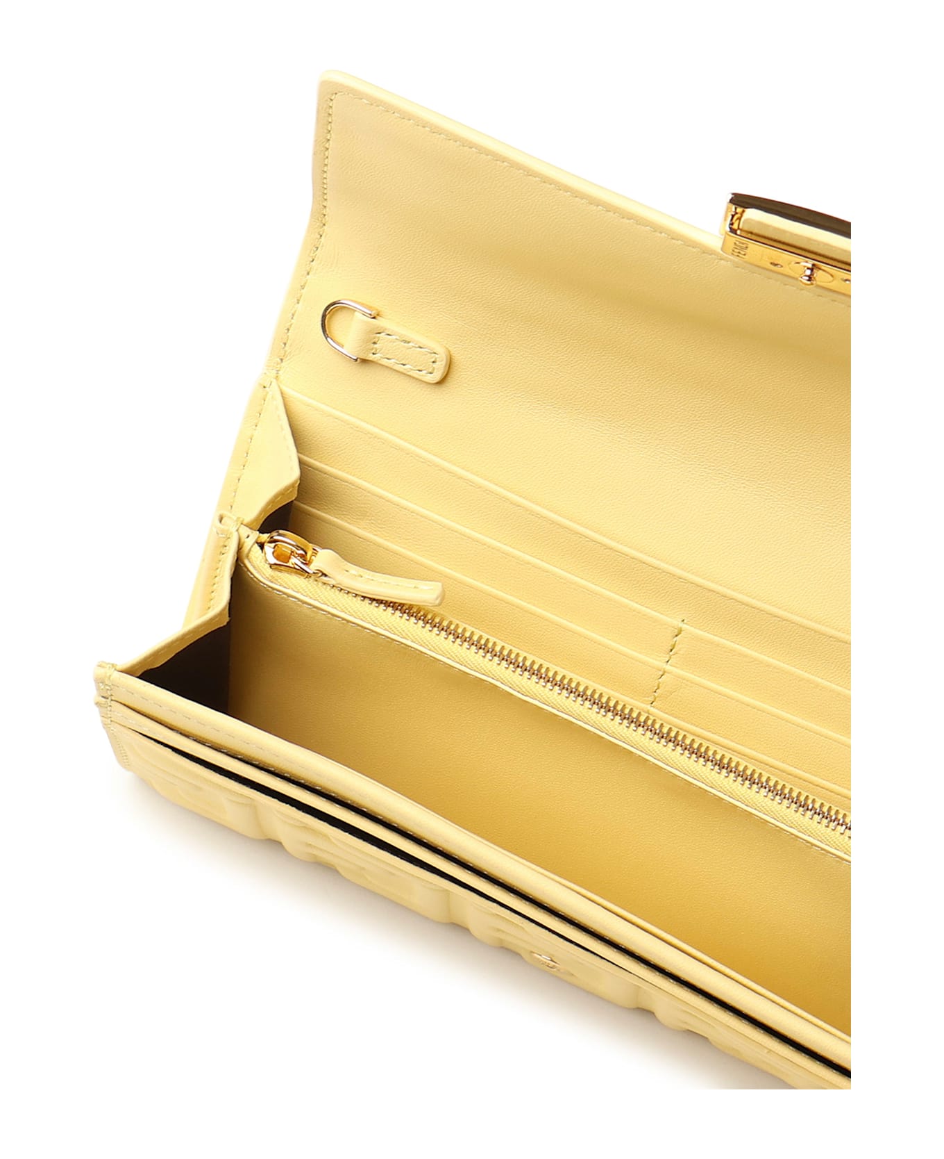 Fendi Baguette Continental Wallet In Nappa Leather - Yellow