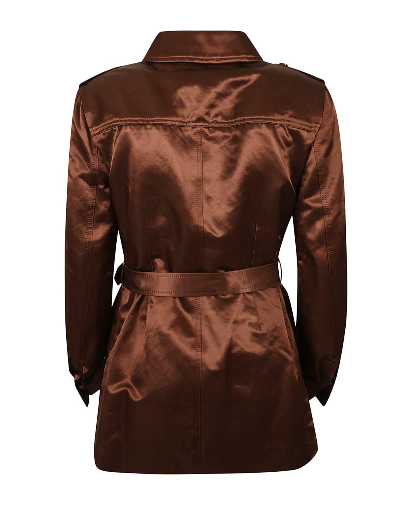 Tom Ford Cotton Blend Lustrous Duchess Jacket - Wood Brown