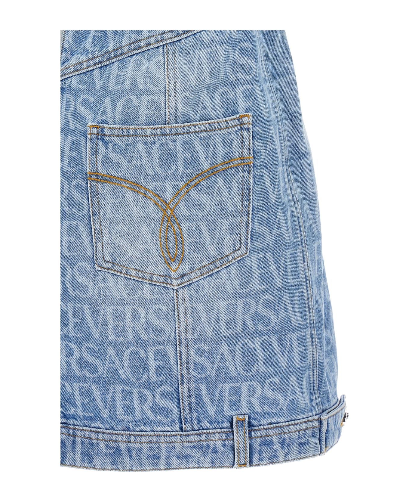 Versace Denim Dress From 'la Vacanza' Collection - Light Blue