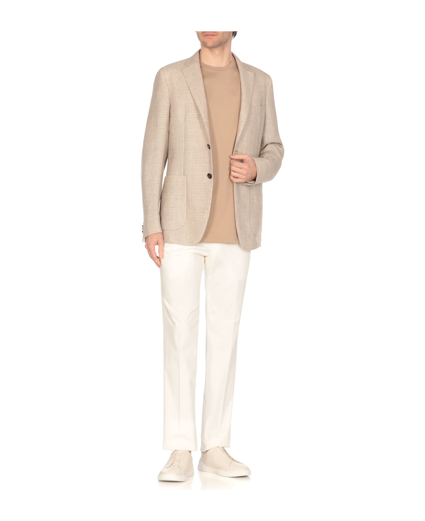 Zegna Linen And Wool Jacket - Beige