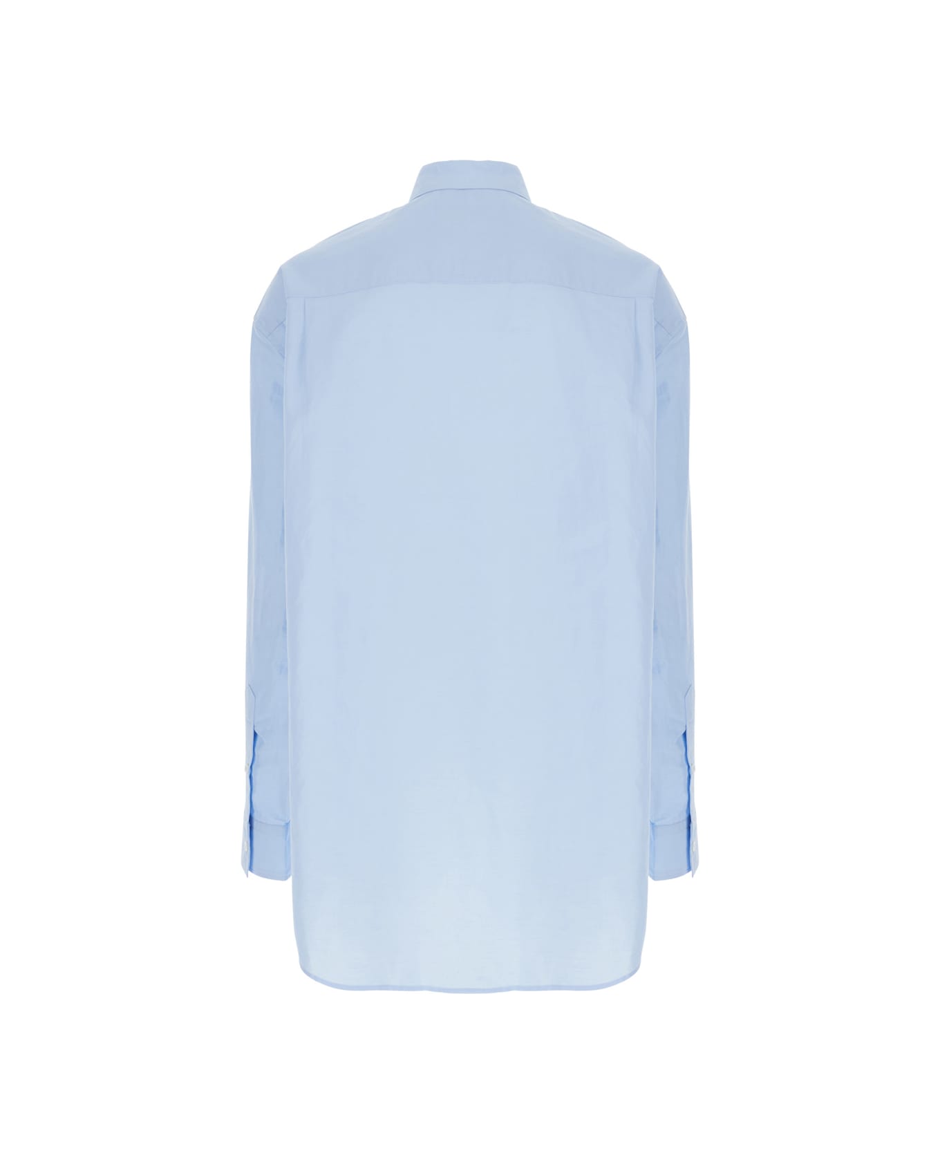 J.W. Anderson Light Blue Shirt With Classic Collar And Embroidery Detail On Front And Cuff In Linen And Cotton Blend Man - Light blue