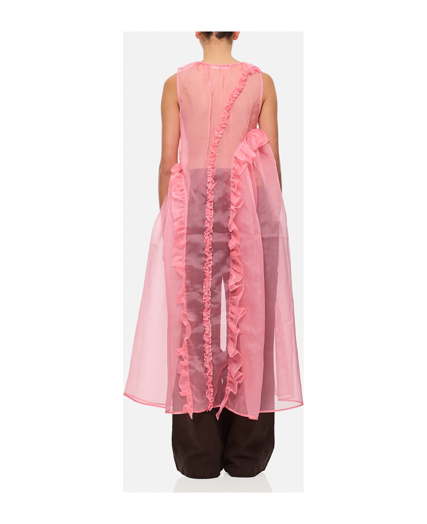 Cecilie Bahnsen Opal Ruffle Silk Satin Dress - Pink