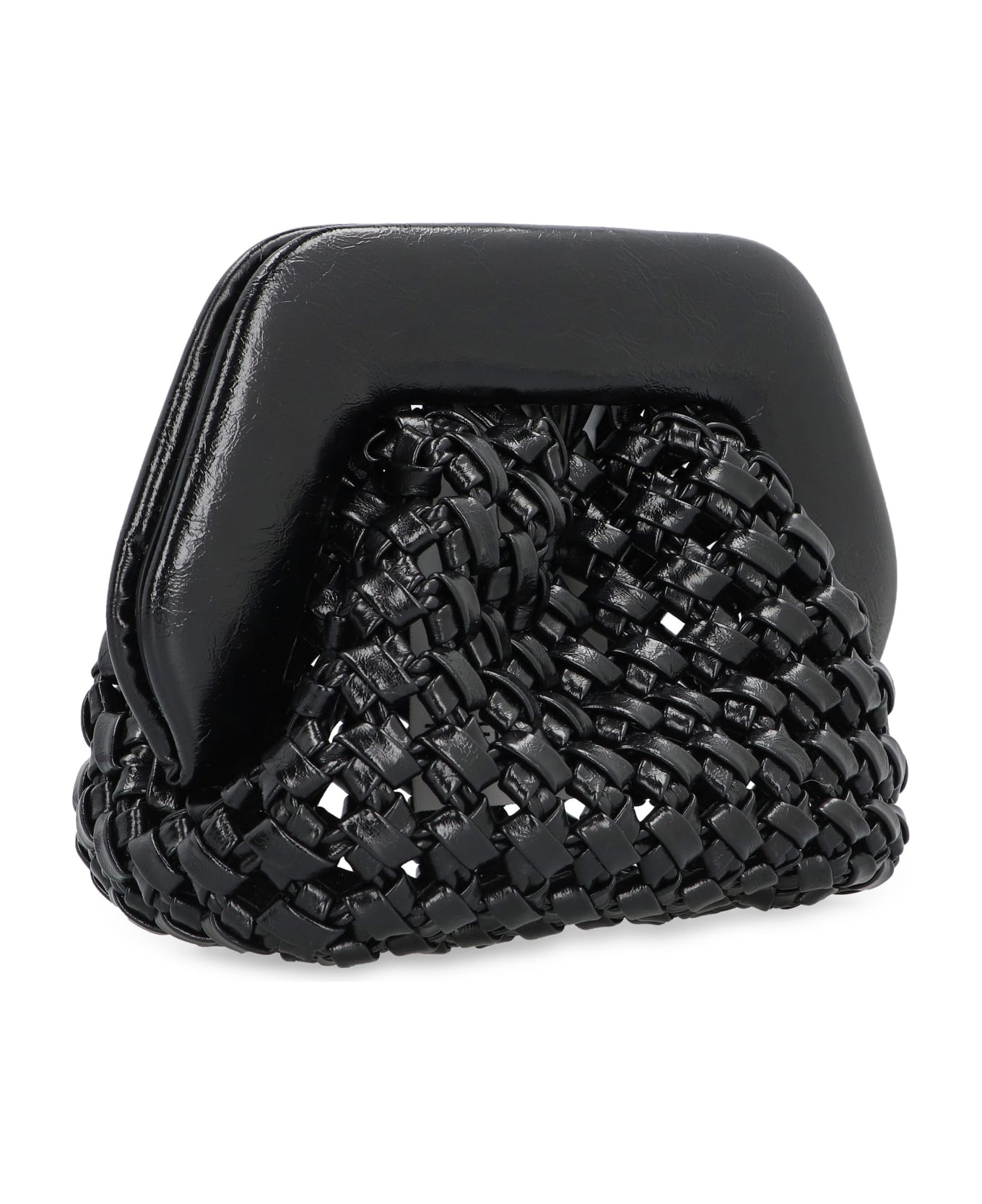 THEMOIRè Gea Knots Faux Leather Clutch - black