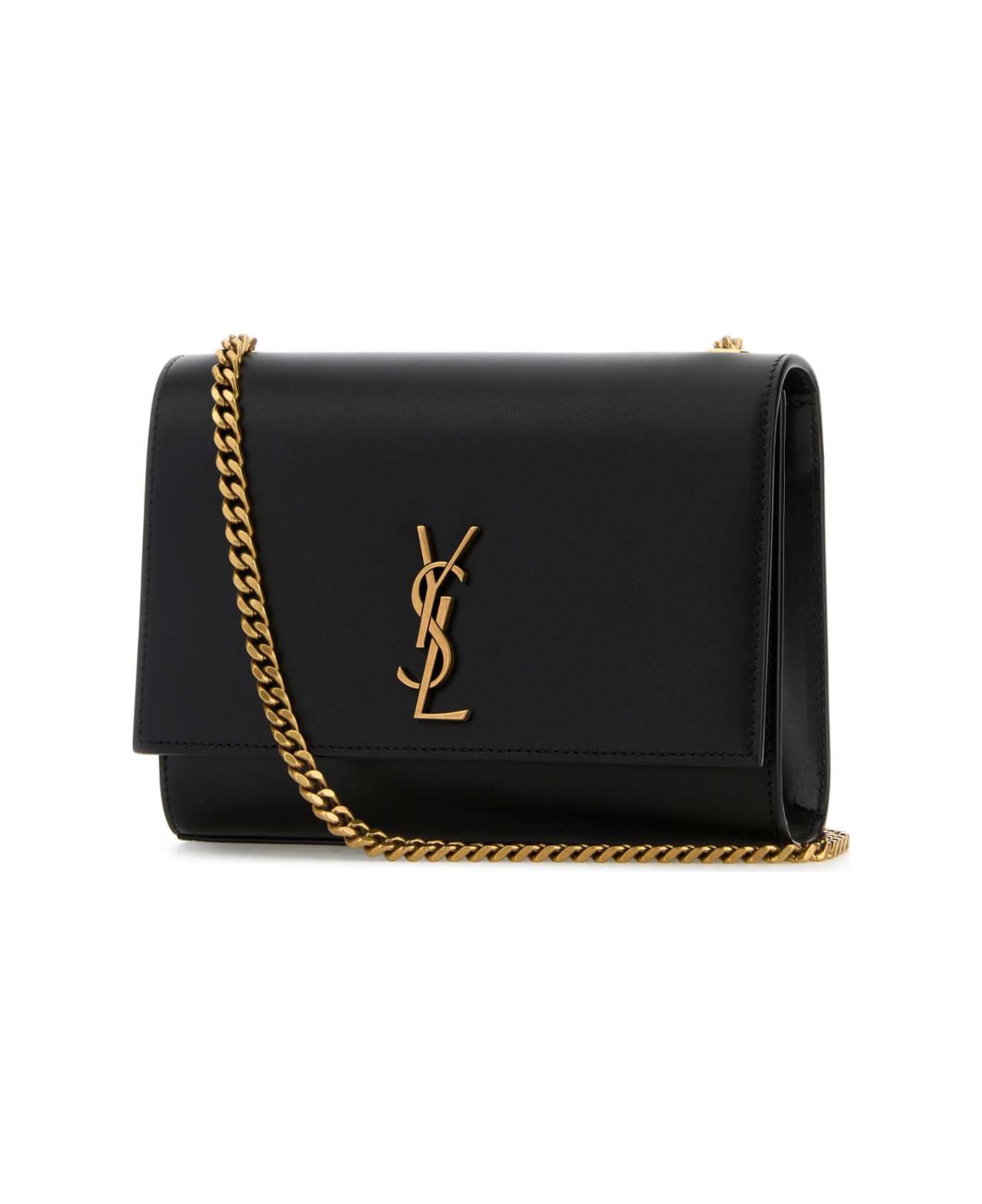 Saint Laurent Black Leather Kate Crossbody Bag - NERO