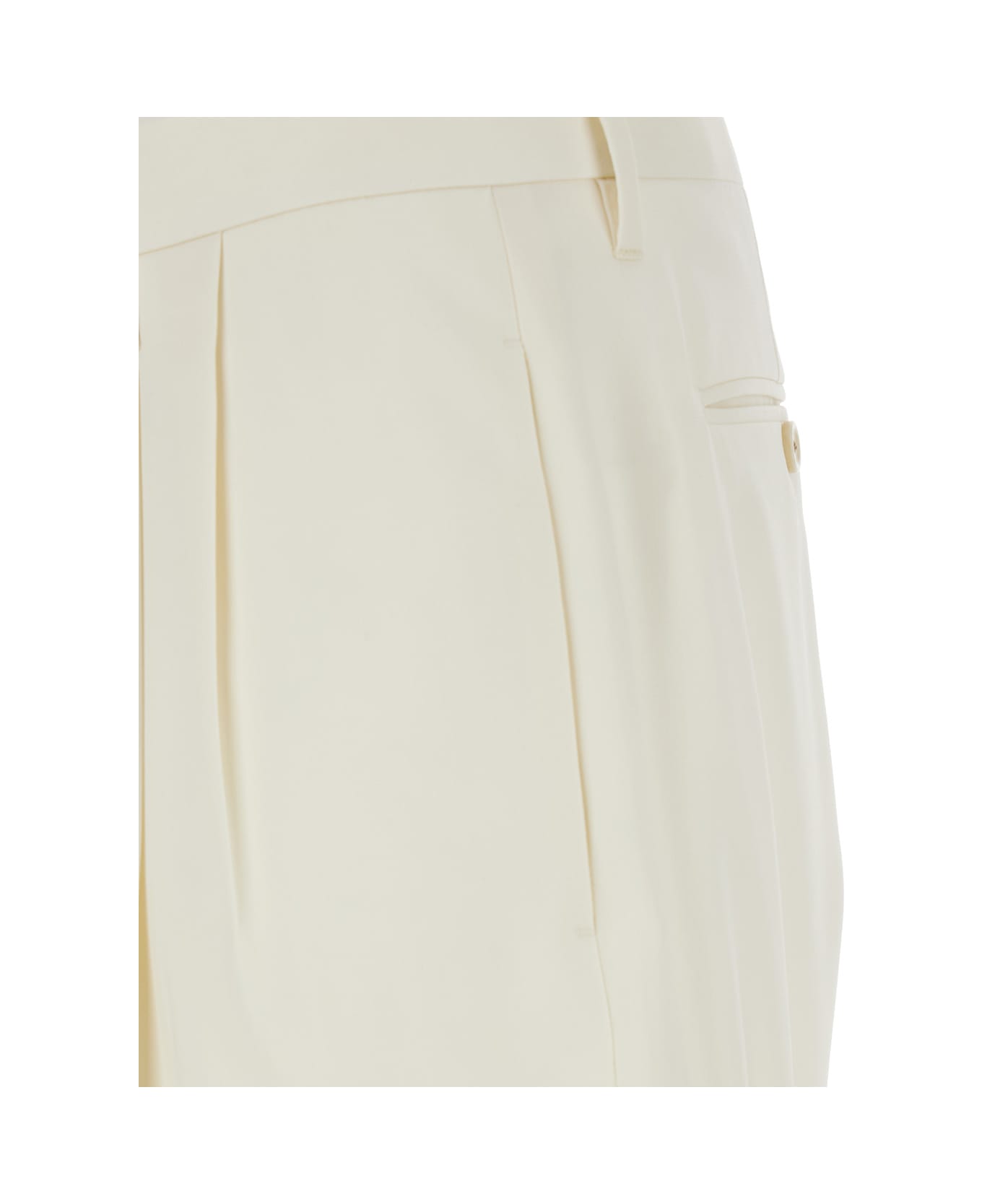 Lardini White Tailored Trousers With Double Pence In Virgin Wool Man - White