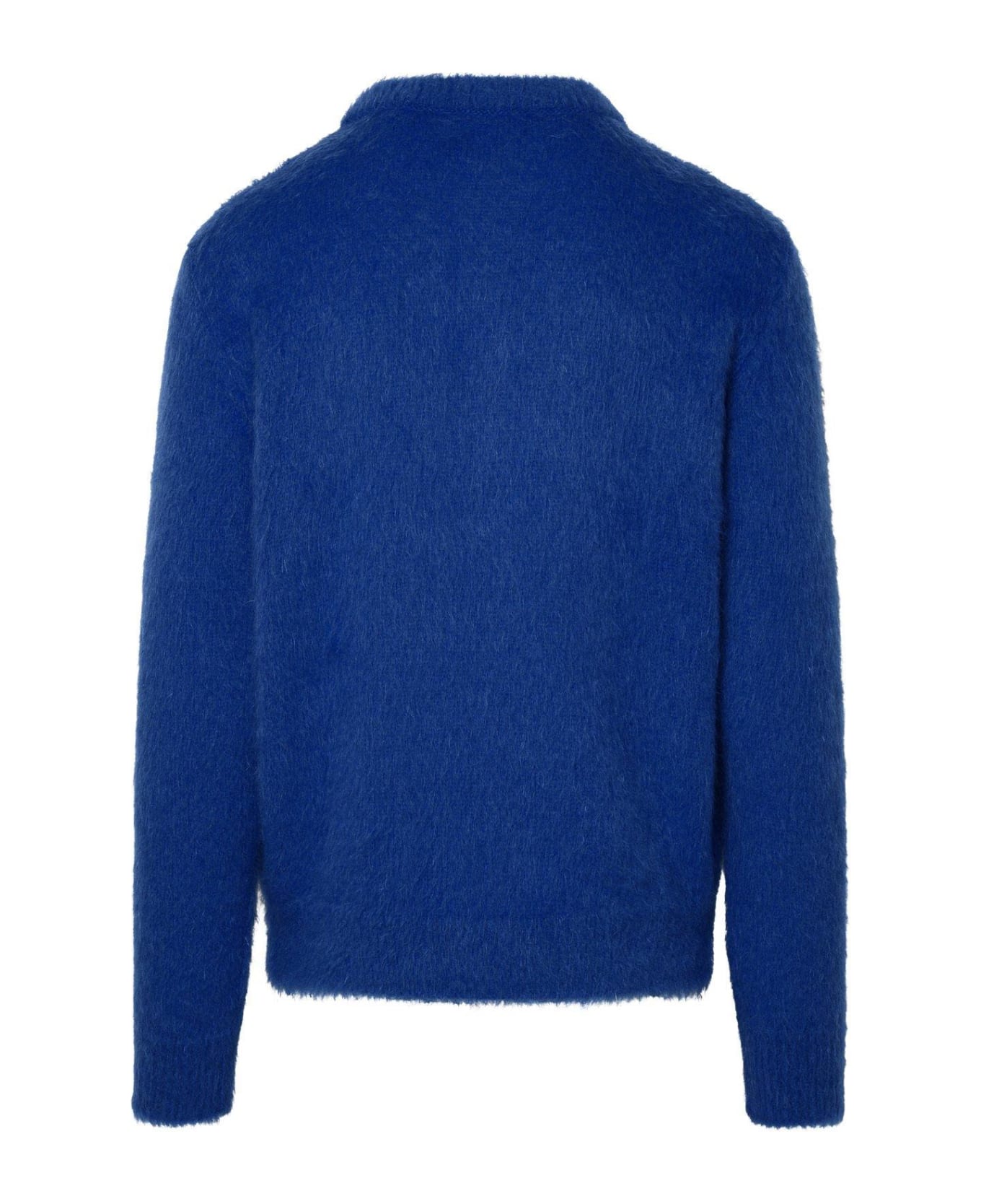 Balmain Brushed Mohair Sweater - Siu Cobalt Blanc
