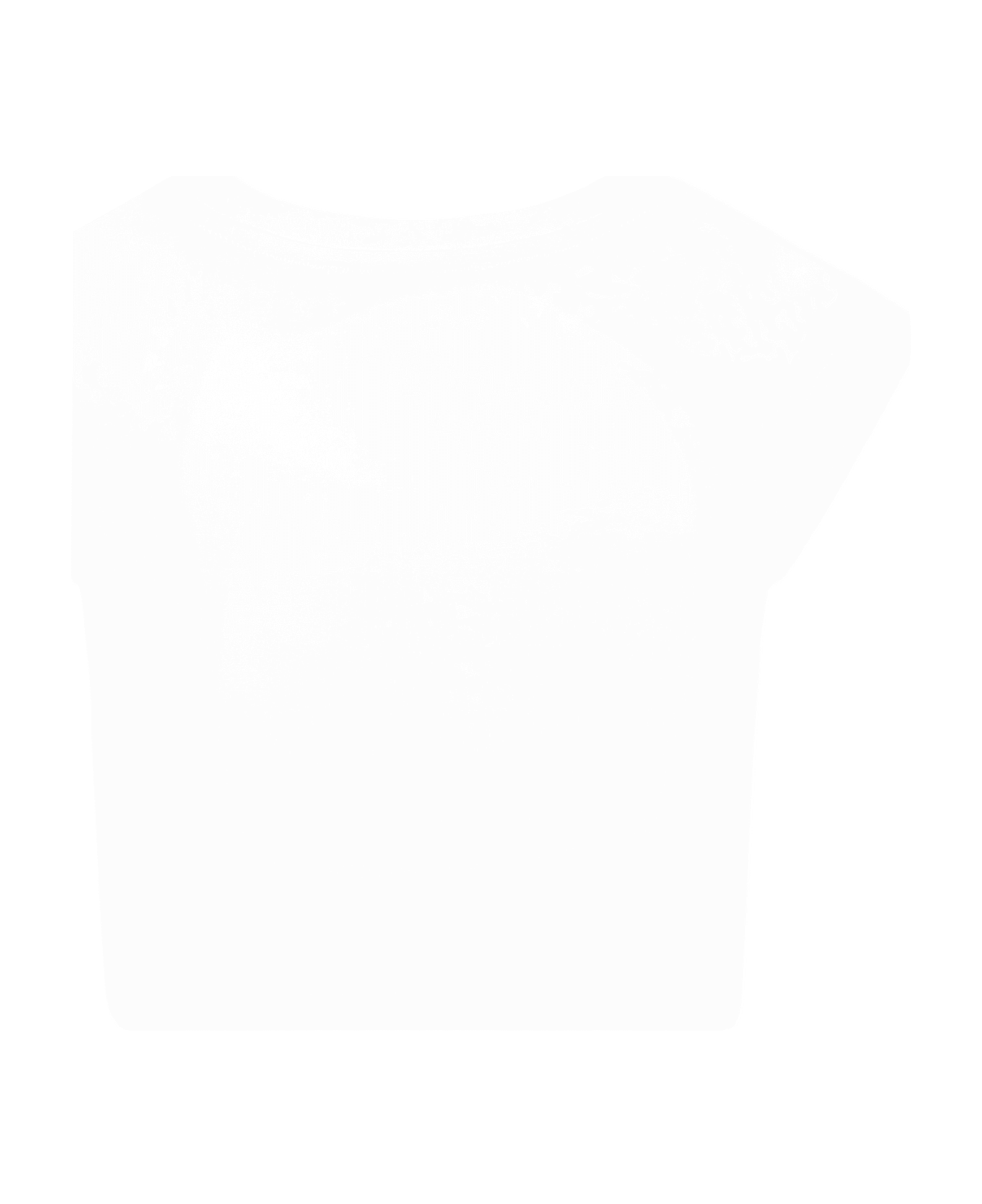 Philosophy di Lorenzo Serafini Kids White Crop T-shirt For Girl With Logo - White