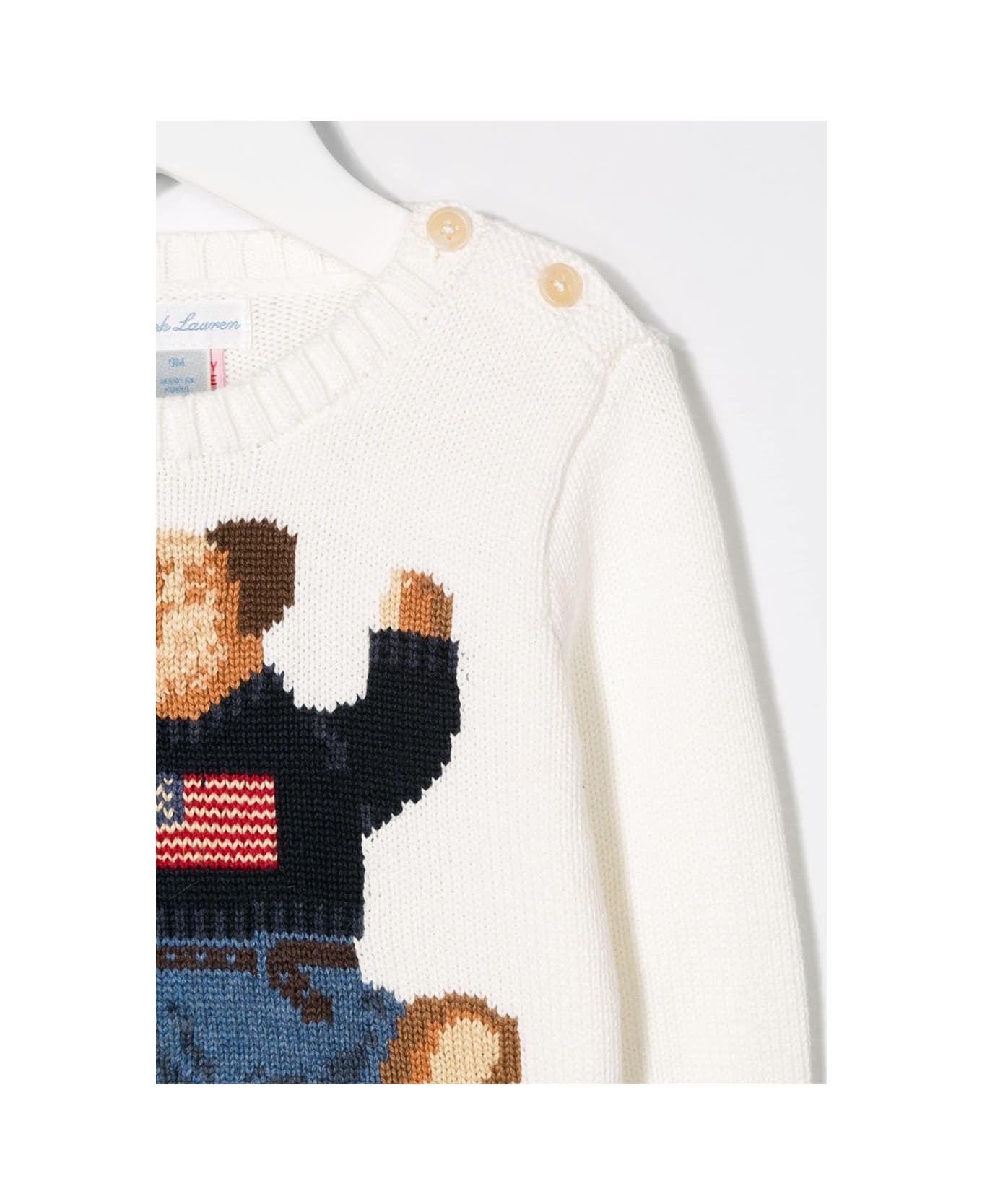 Ralph Lauren Polo Bear Cotton Sweater In White - White ニットウェア＆スウェットシャツ