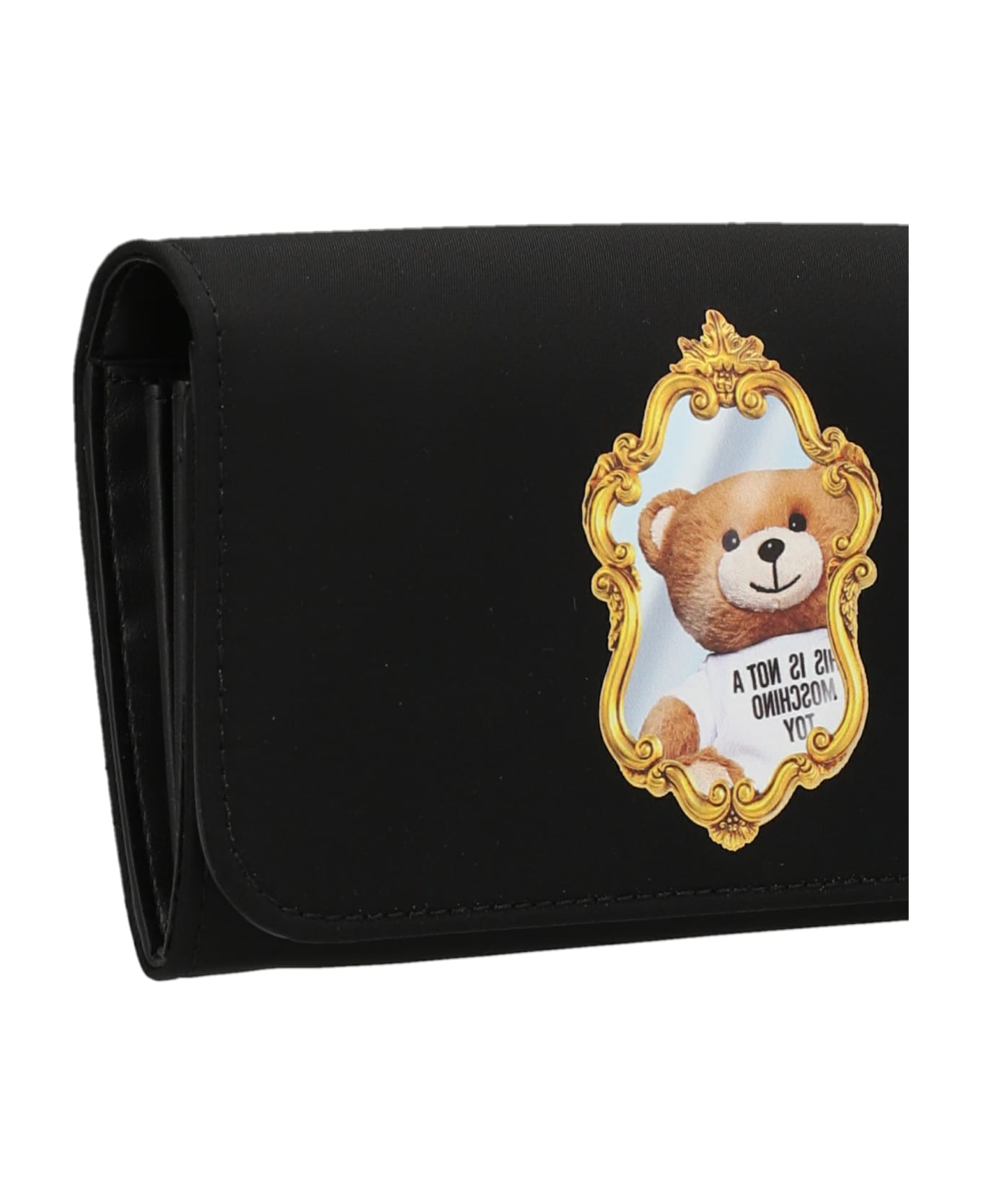 Moschino Teddy Mirror  Wallet On Chain - Black  