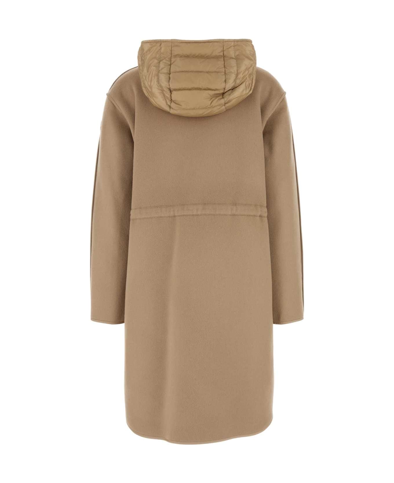 Moncler Beige Wool Blend Bonrepos Coat - 21T