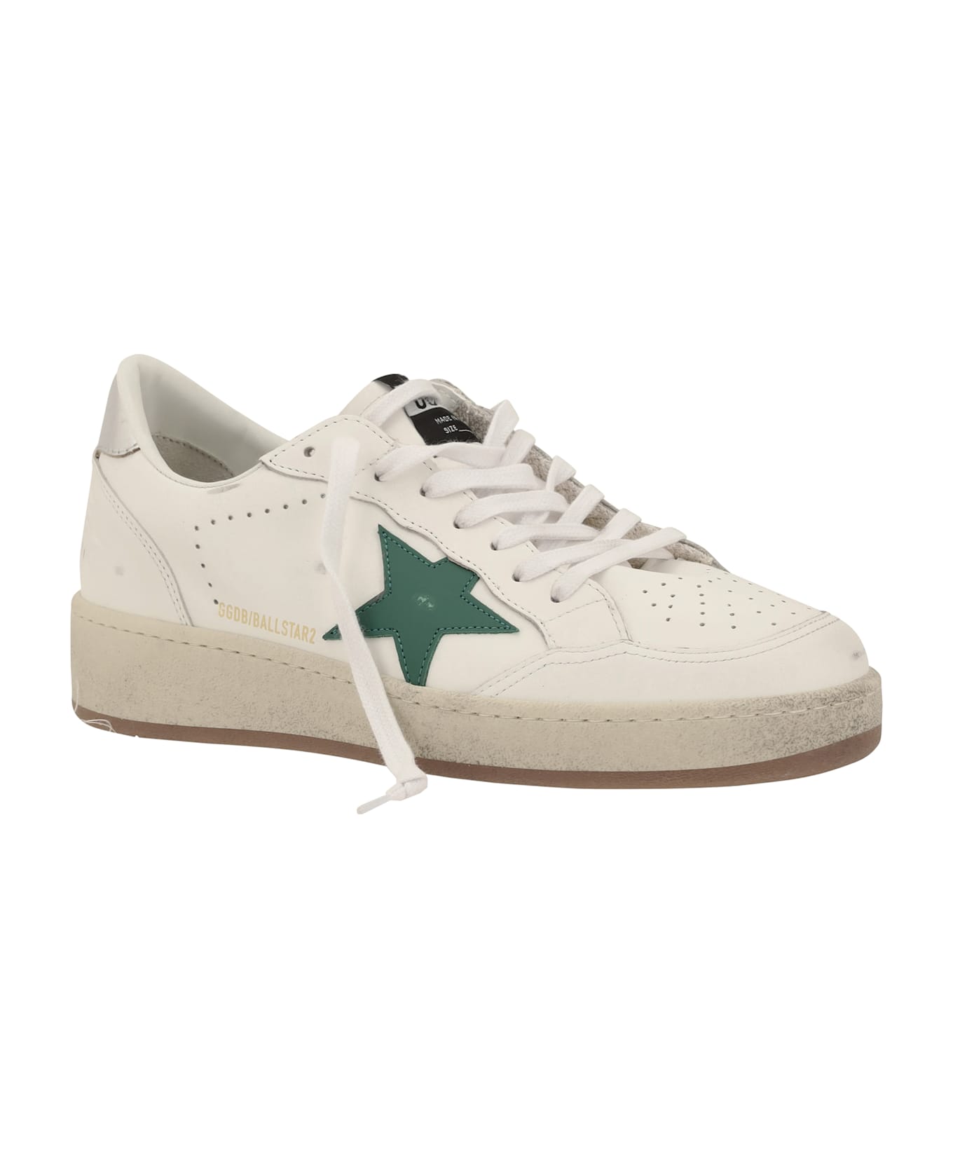 Golden Goose Ball Star Sneakers - White/green/silver