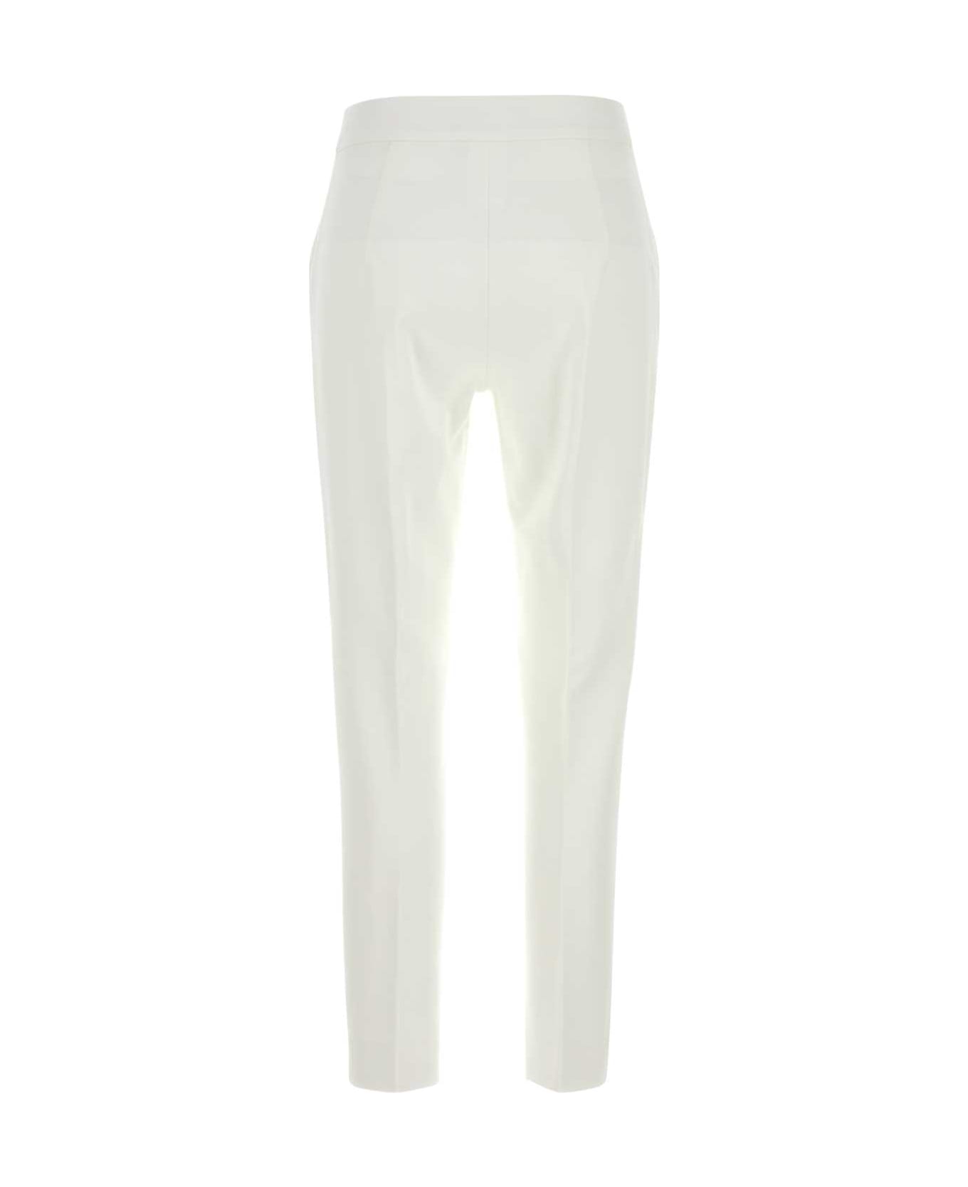 Max Mara White Stretch Viscose Blend Pegno Pant - BIANCO