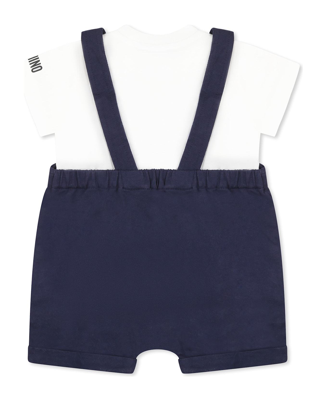 Moschino Blue Dungarees For Baby Boy With Teddy Bear - Blue