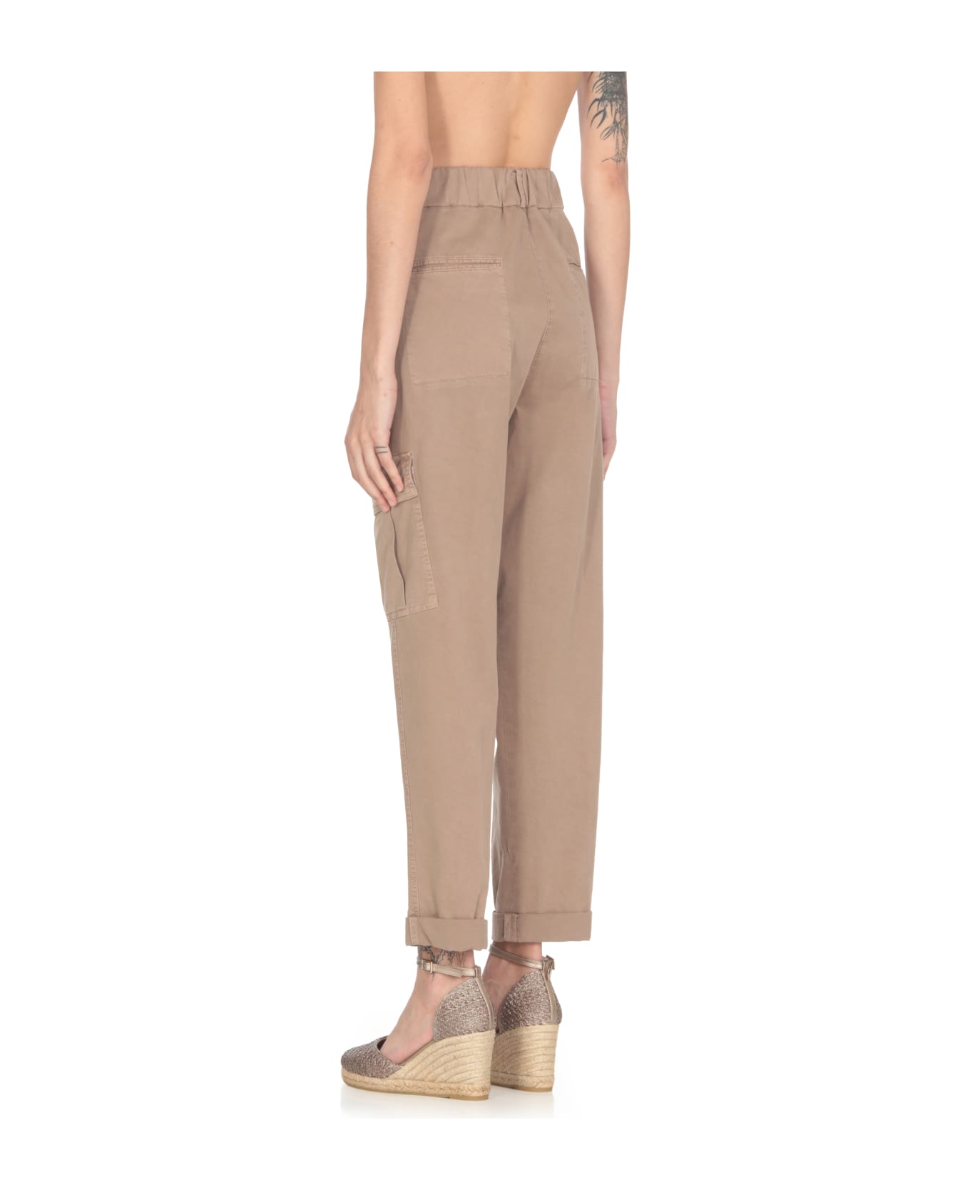 Peserico Cotton Cargo Pants - Brown