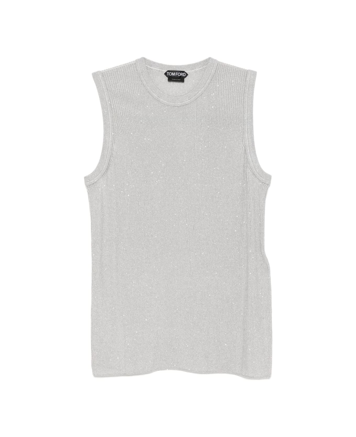 Tom Ford Sequined Top - Silver