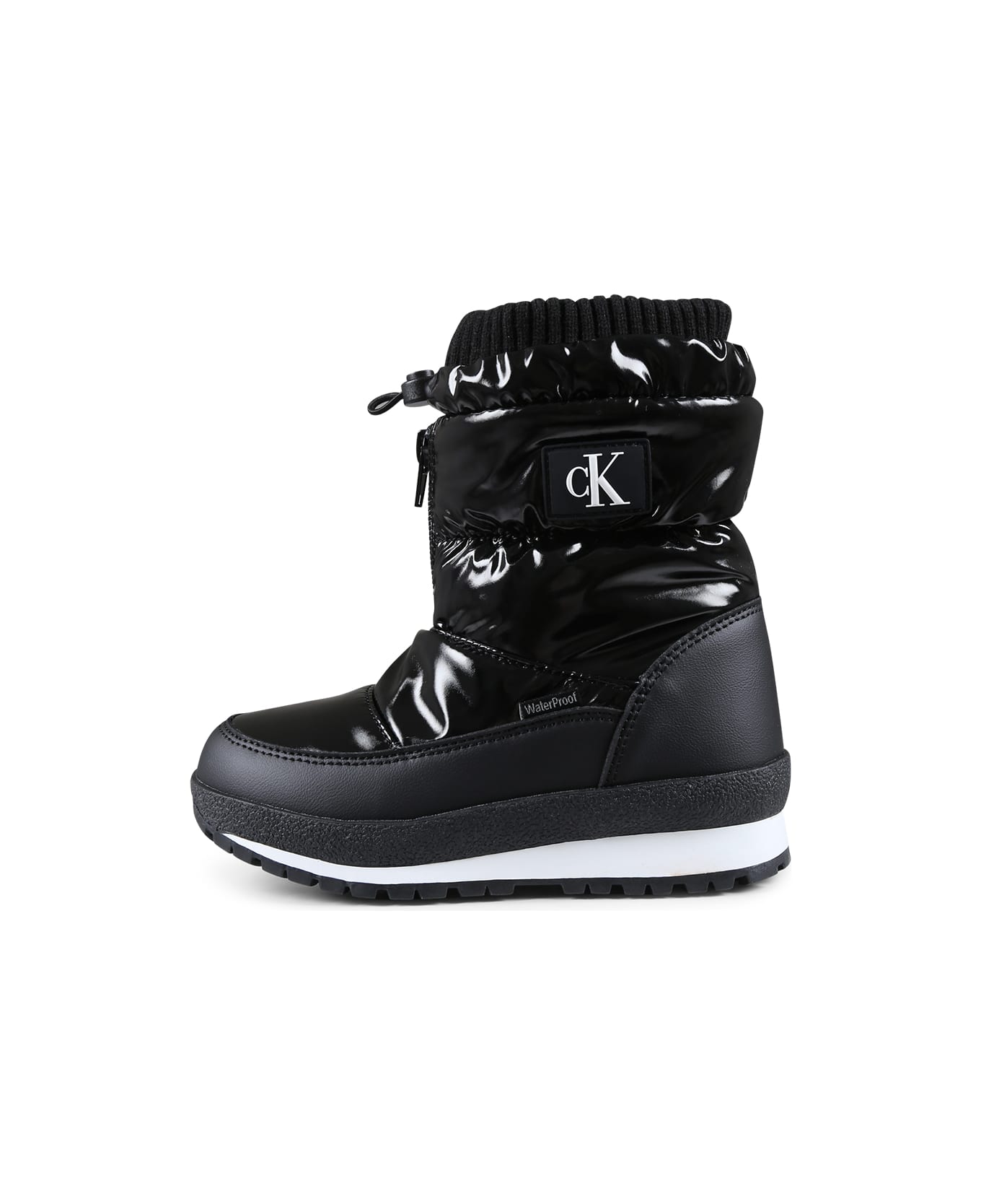 Calvin Klein Black Snow Boots For Kids With Logo - Black