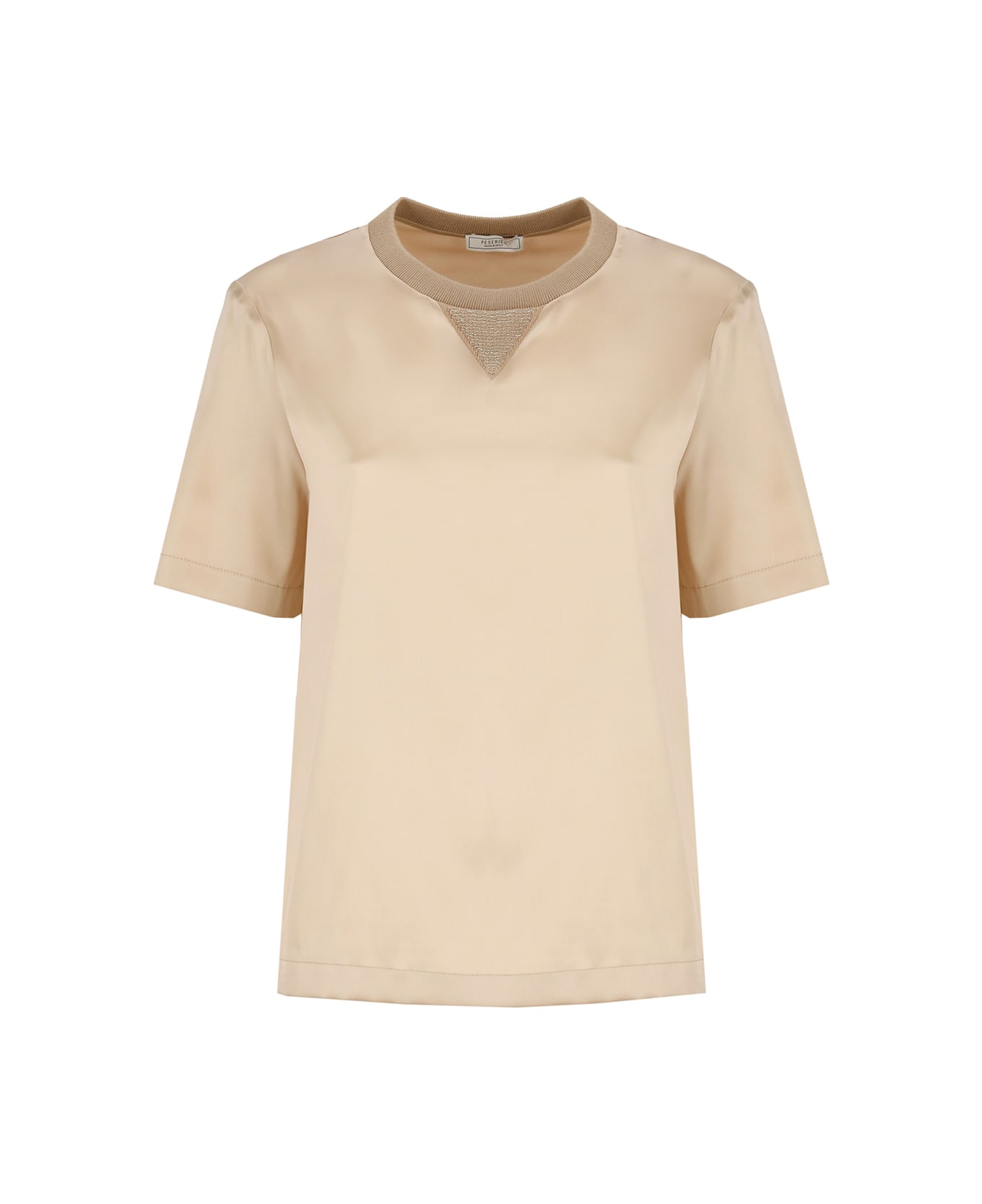Peserico Silk And Cotton T-shirt - Beige