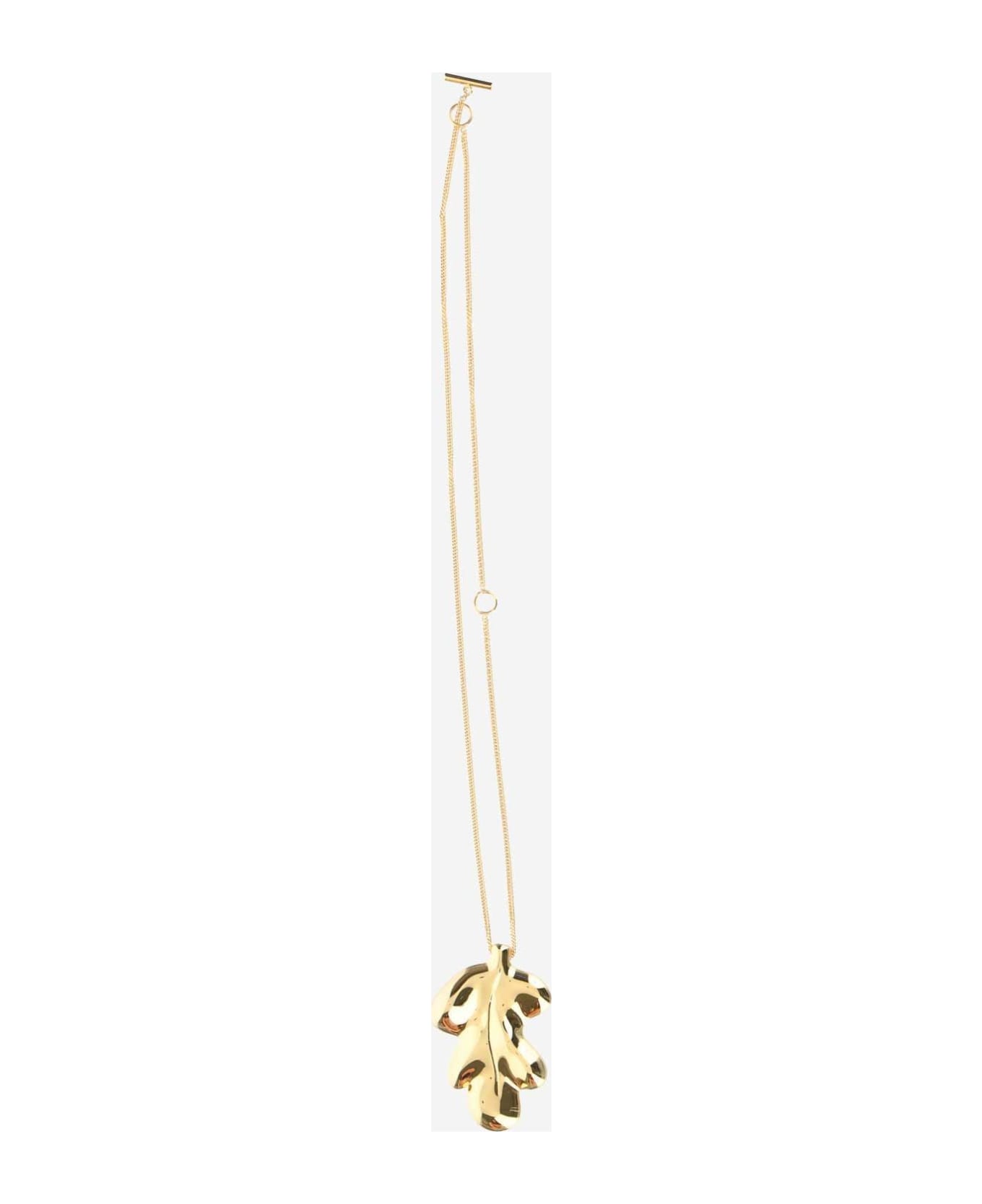 Jil Sander Leaf Pendant Necklace - Oro ネックレス