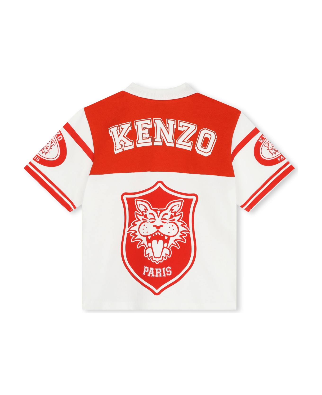 Kenzo Kids Polo Con Stampa - Cream