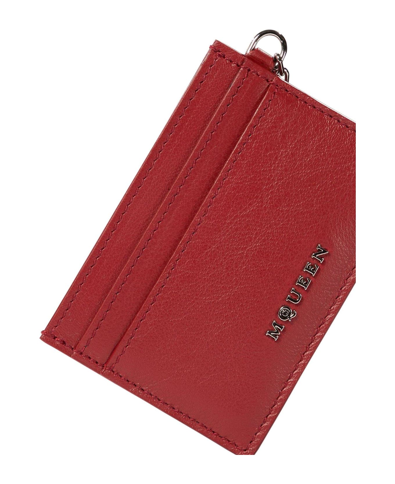 Alexander McQueen Sling Logo Plaque Card Holder - RED