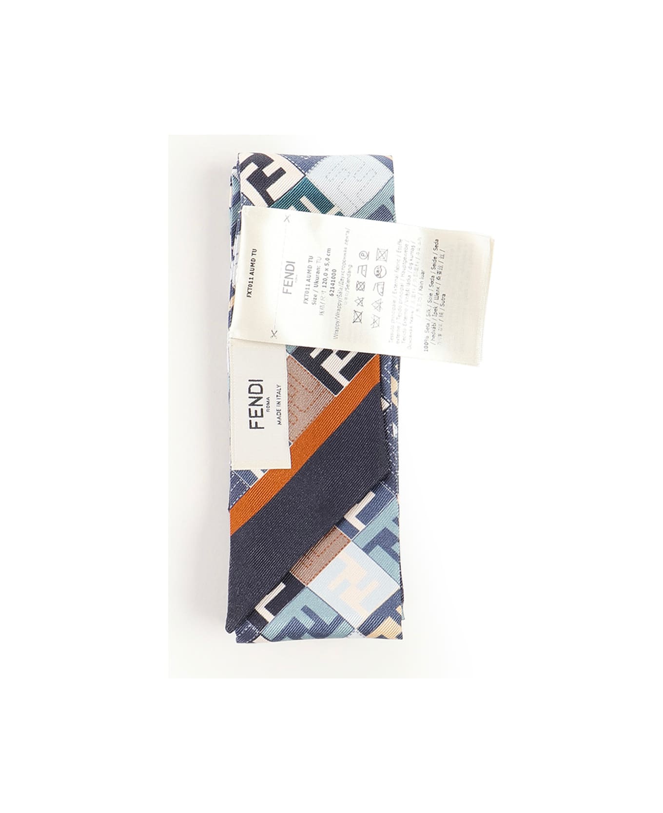 Fendi Ff Jacquard Silk Bandeau - Blue