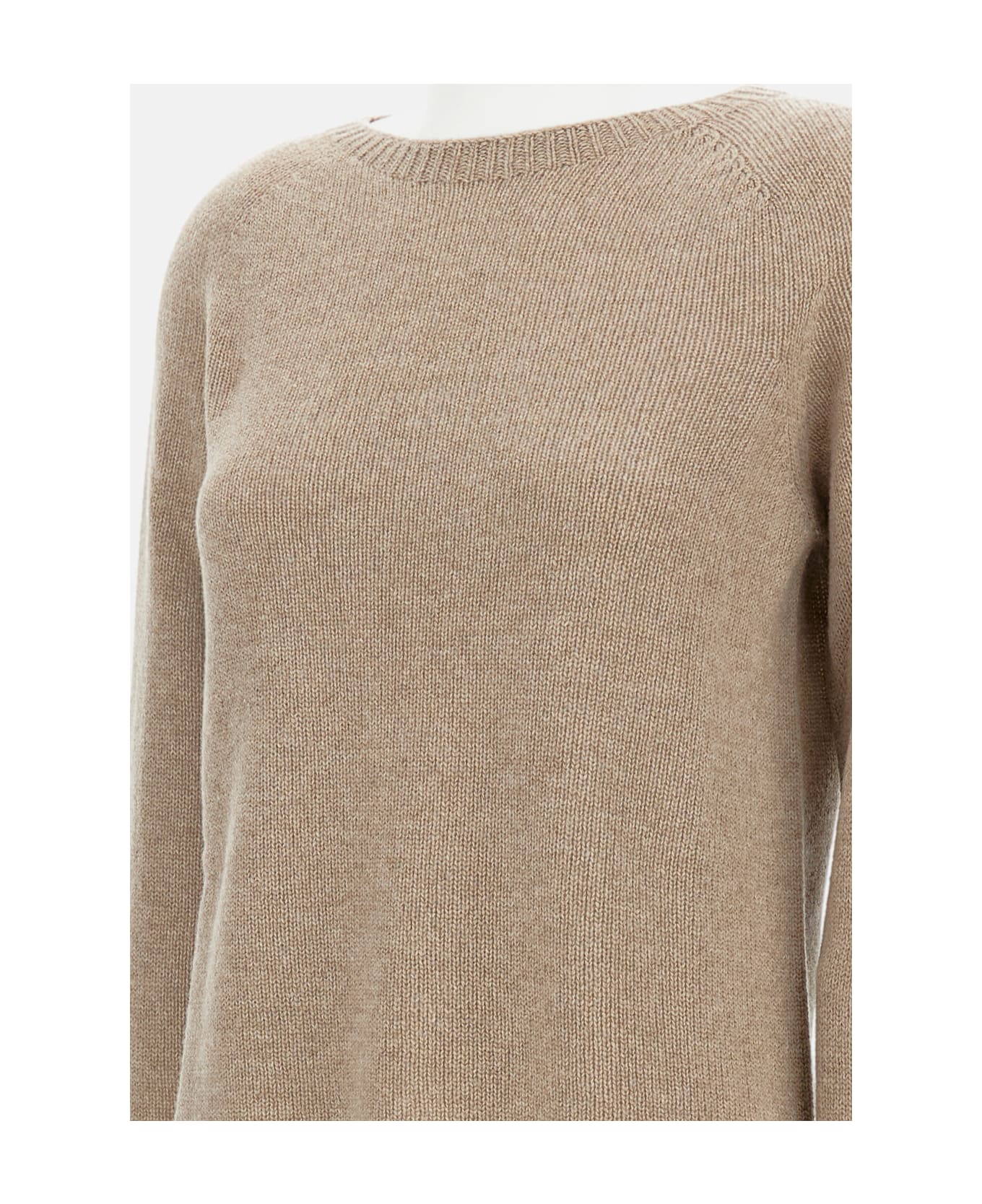 
S Max Mara Crewneck Cashmere Blend Pullover - Beige