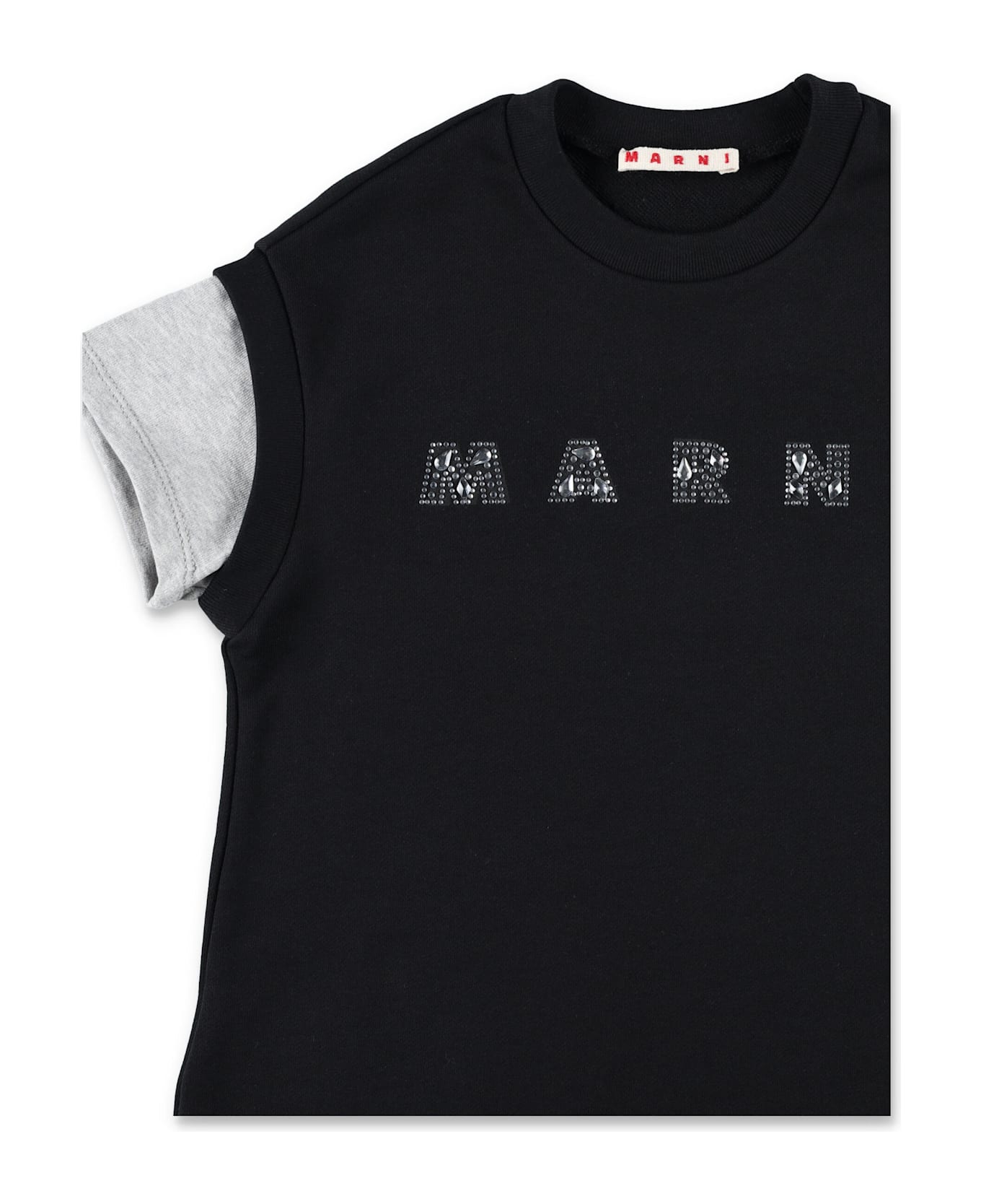 Marni Kid - Crystal Logo Mini Sweatdress - BLACK