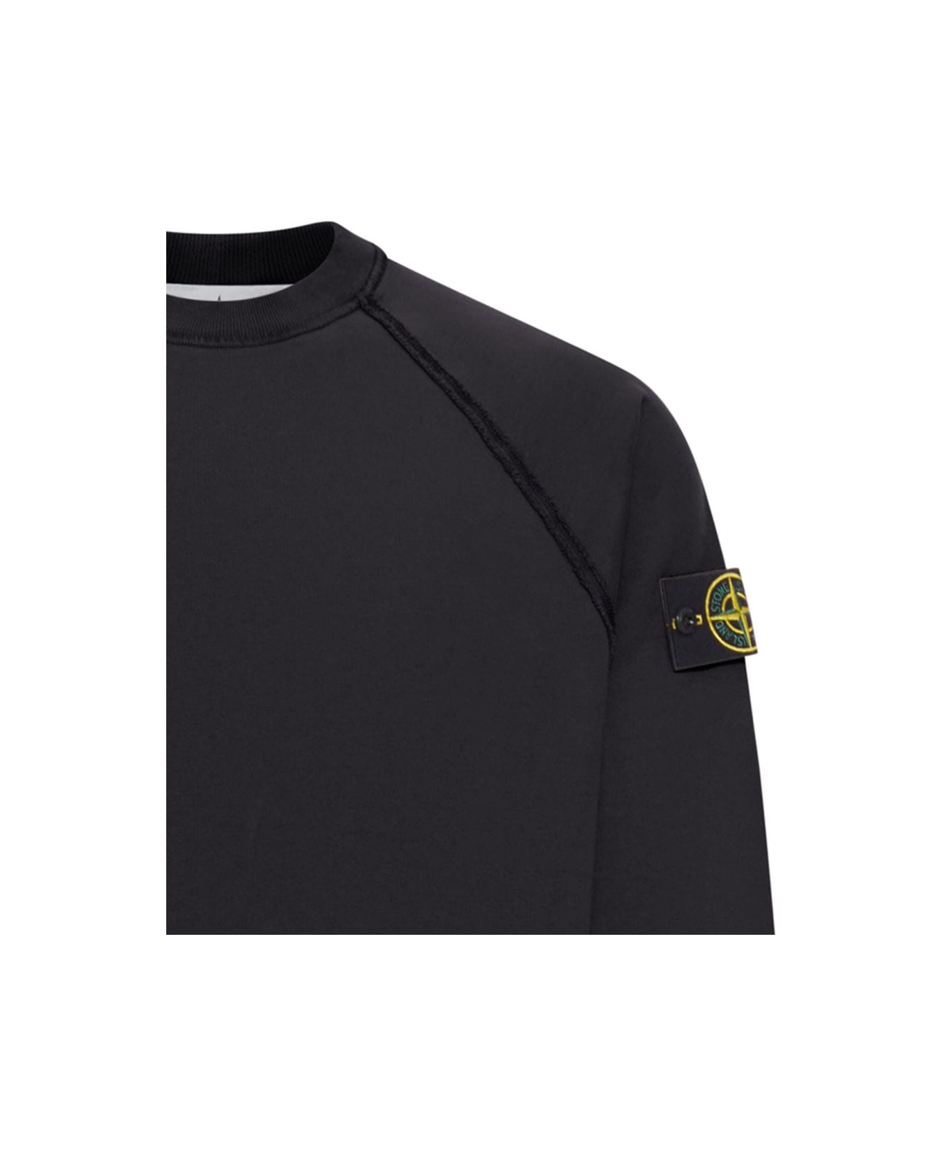Stone Island Raglan Sleeve Sweatshirt - Black