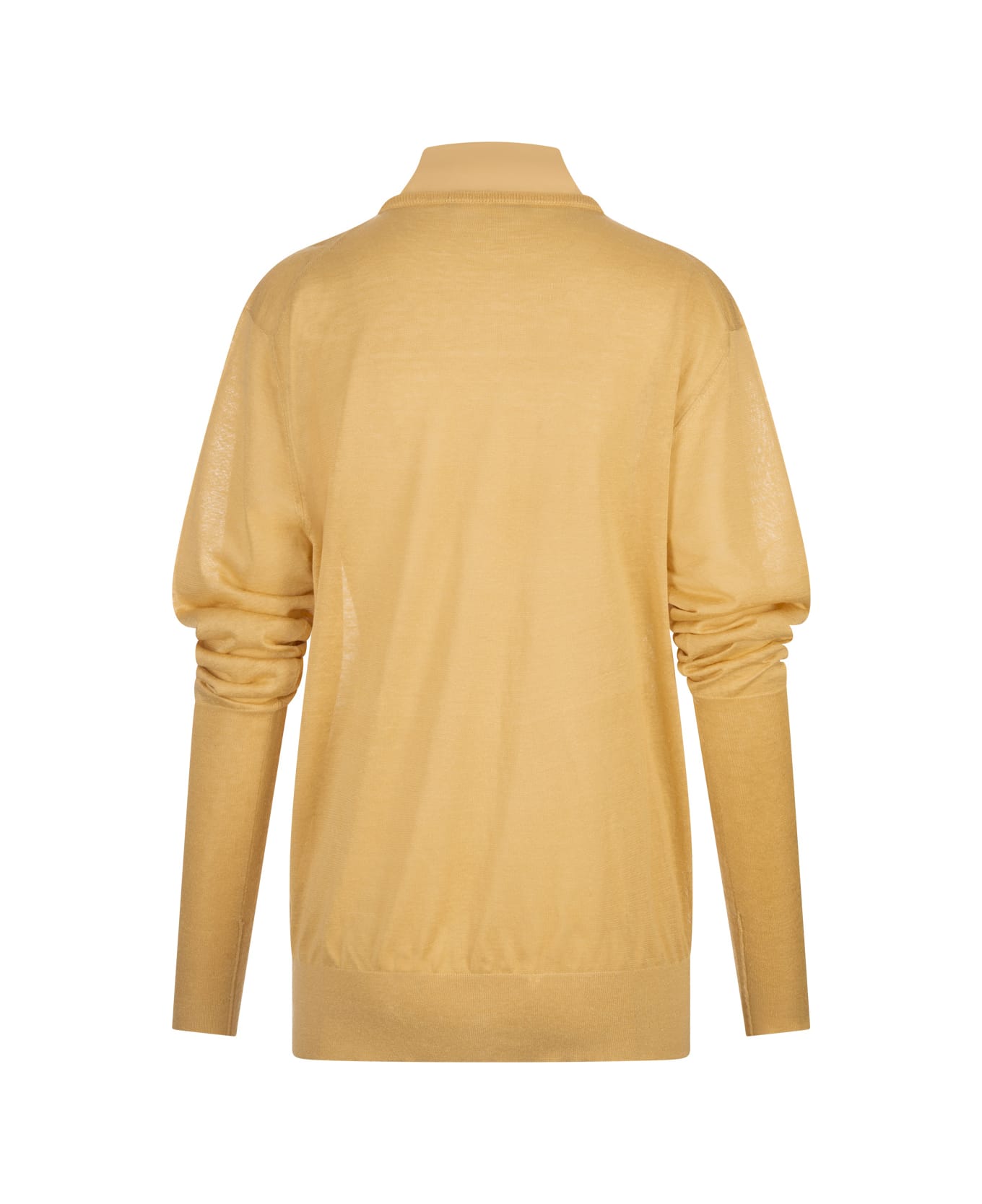 Fabiana Filippi Mandarin Linen And Silk Sweater - Yellow カーディガン