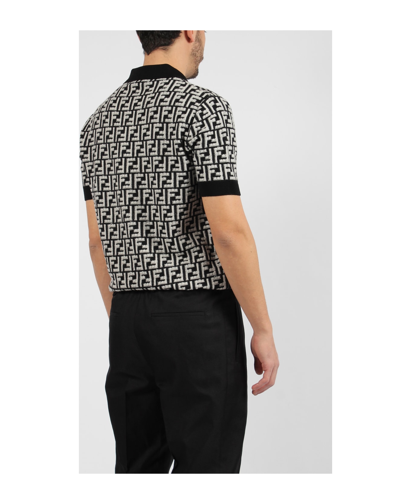 Fendi Ff Wool Polo Shirt - Black ポロシャツ